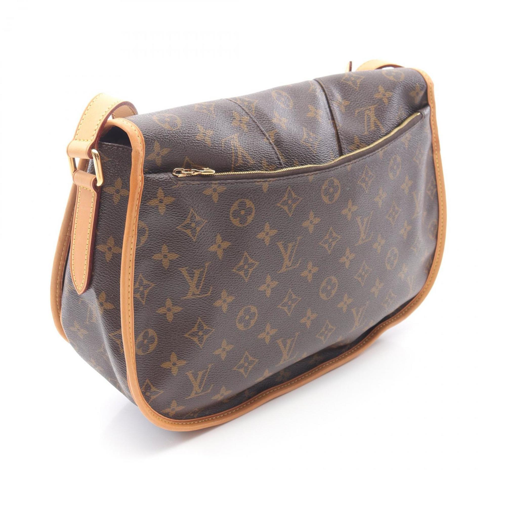 Louis Vuitton Brown Coated Canvas Leather Shoulder Bag