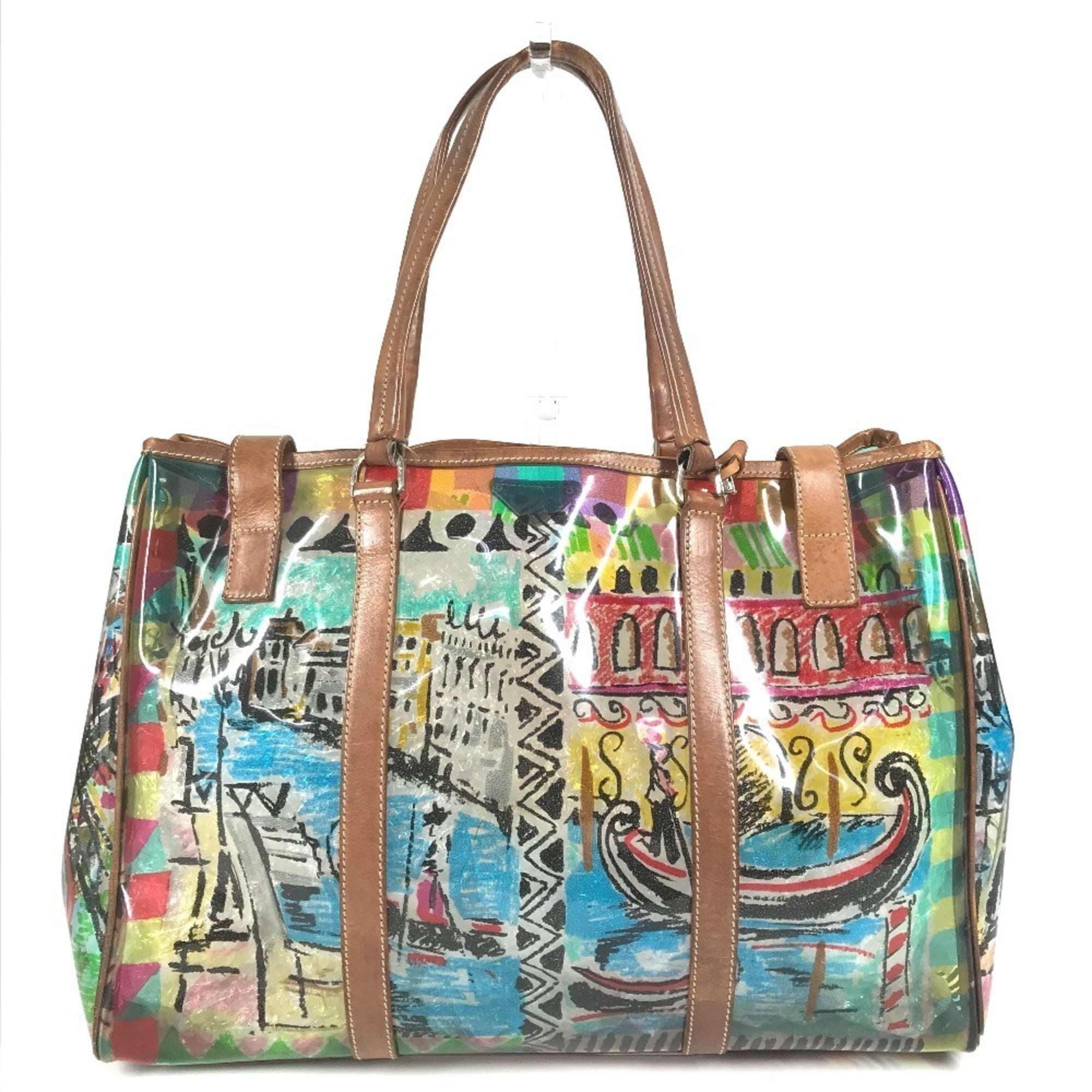 Prada Multi-Color Vinyl Shoulder Bag Tote Bag