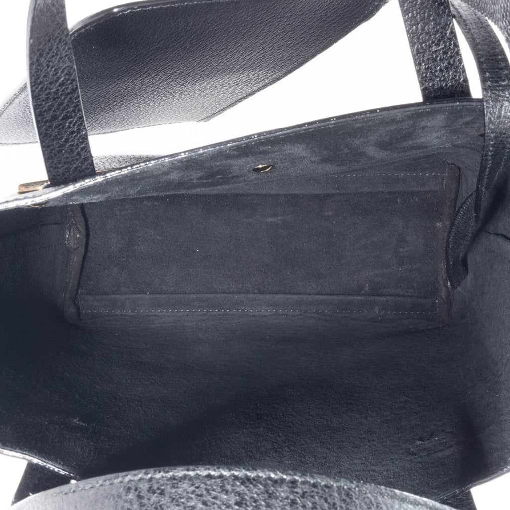 Gucci Black Leather Handbag Tote Bag (Pre-Owned)