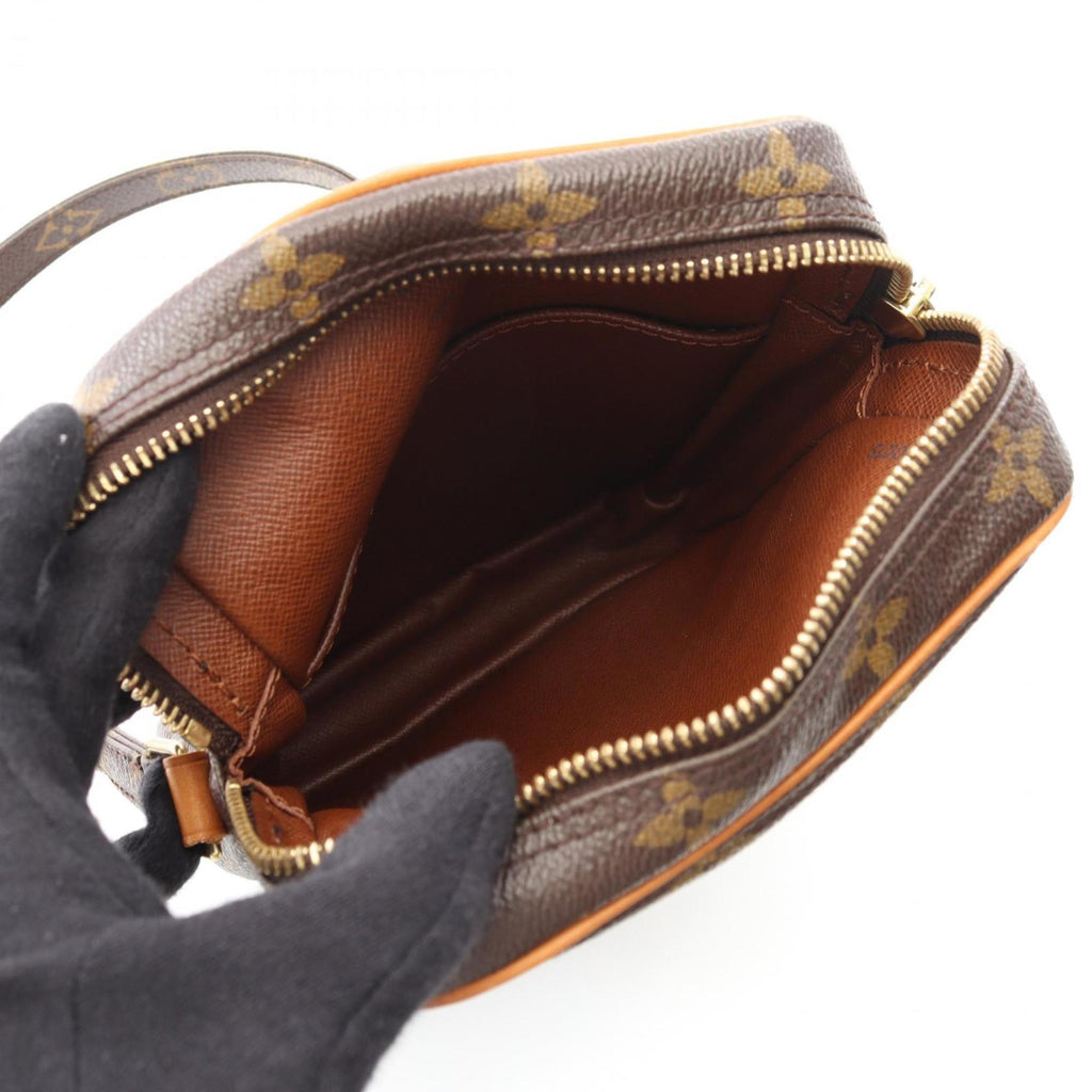Louis Vuitton Brown Coated Canvas Leather Shoulder Bag
