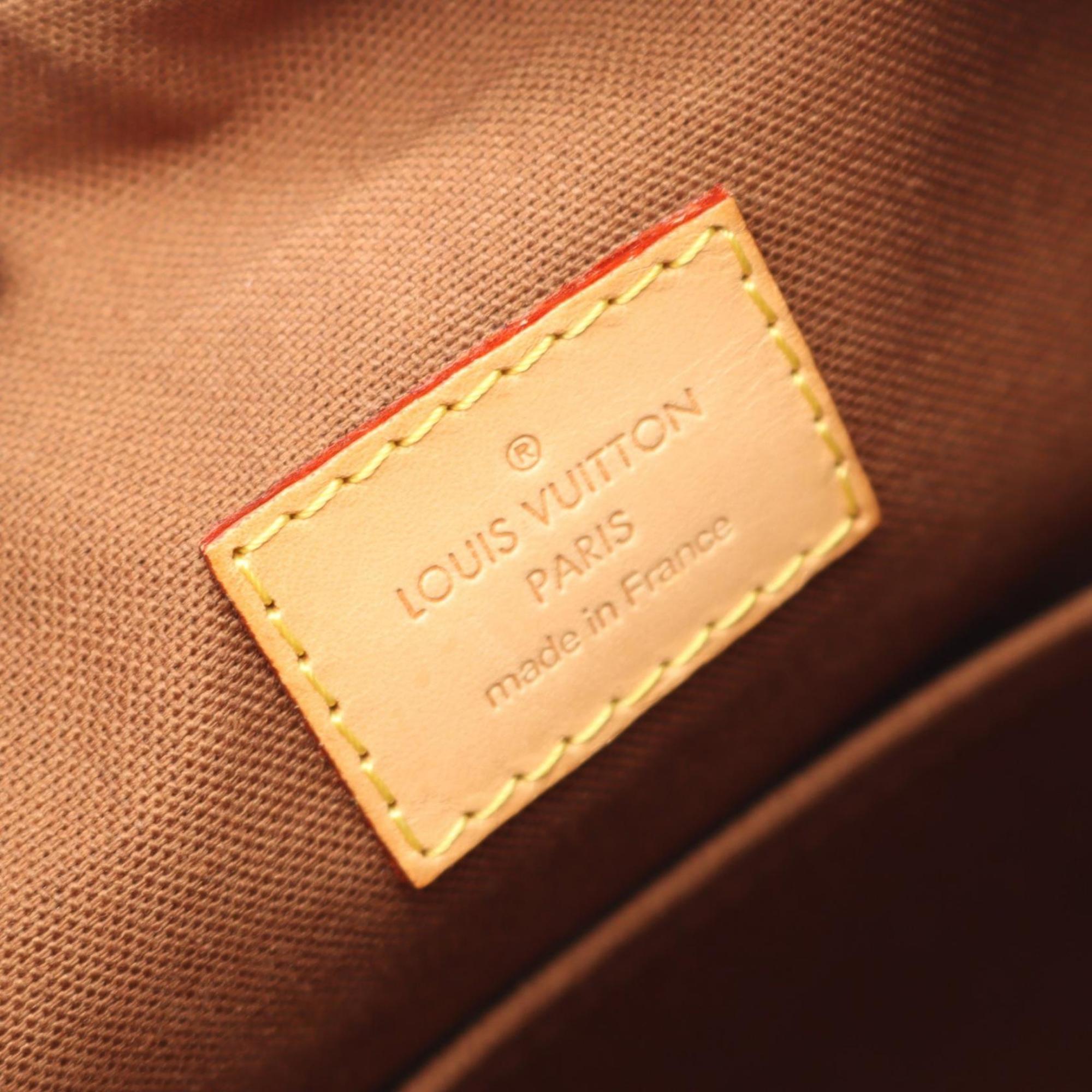Louis Vuitton Brown Coated Canvas Leather Shoulder Bag