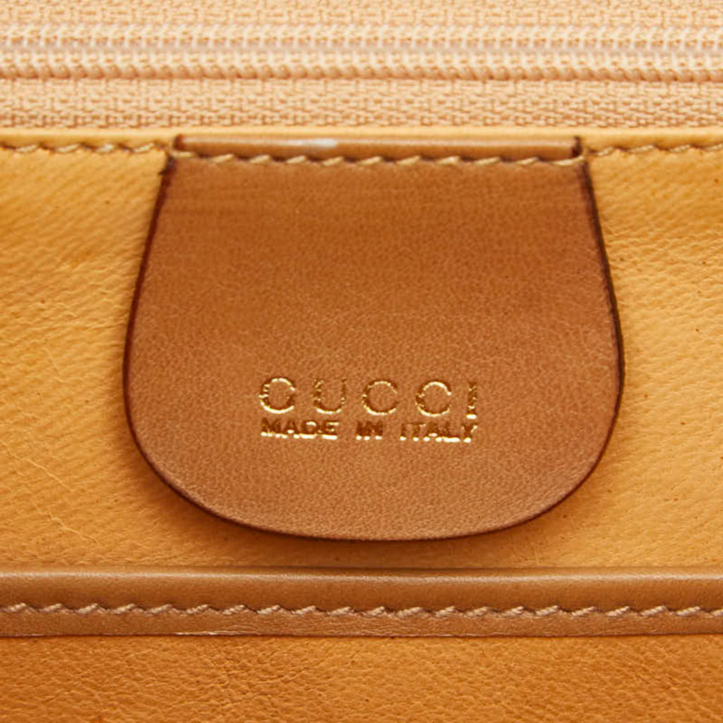 Gucci Brown Bamboo Leather Handbag Shoulder Bag (Pre-Owned)