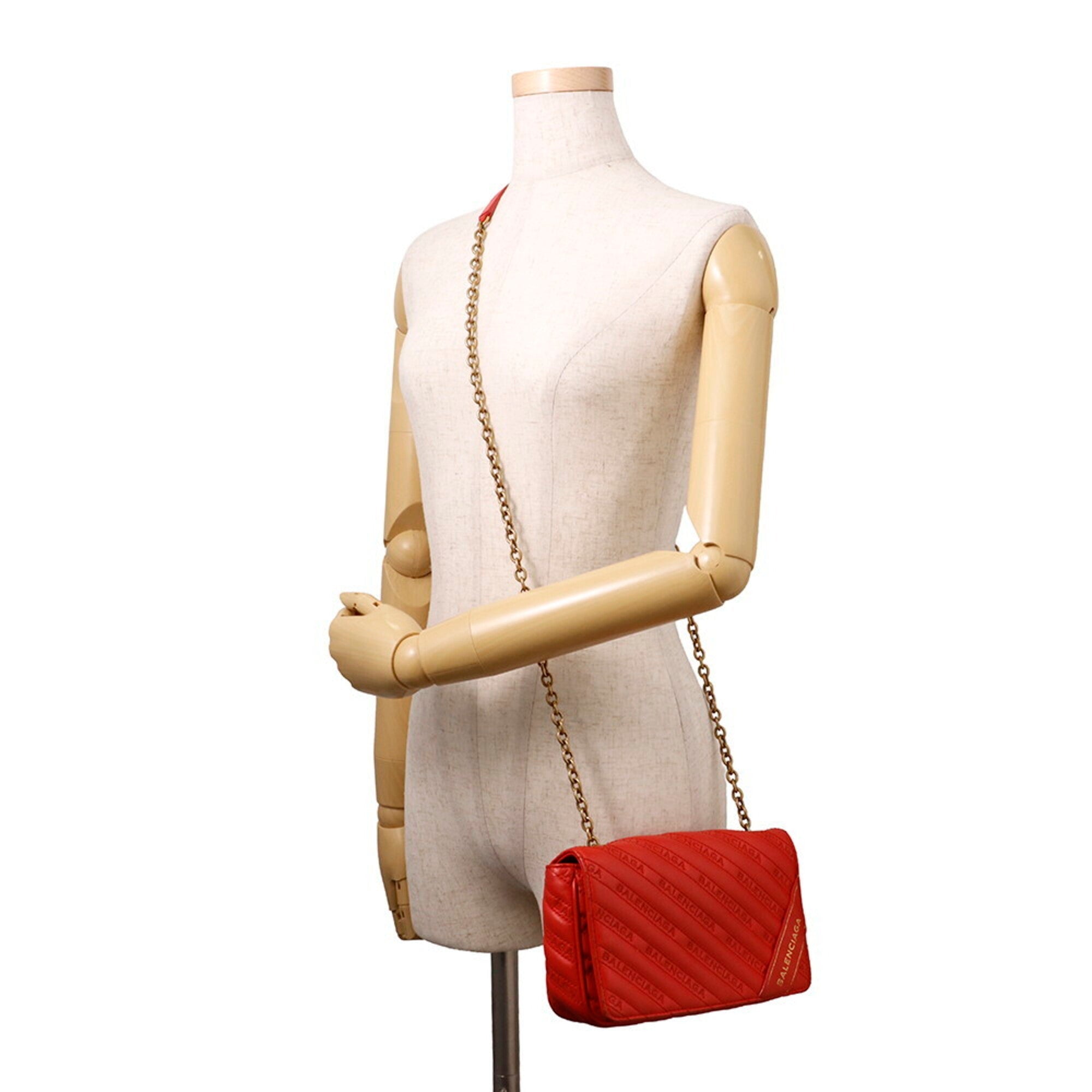 Balenciaga Red Color Leather Handbag Shoulder