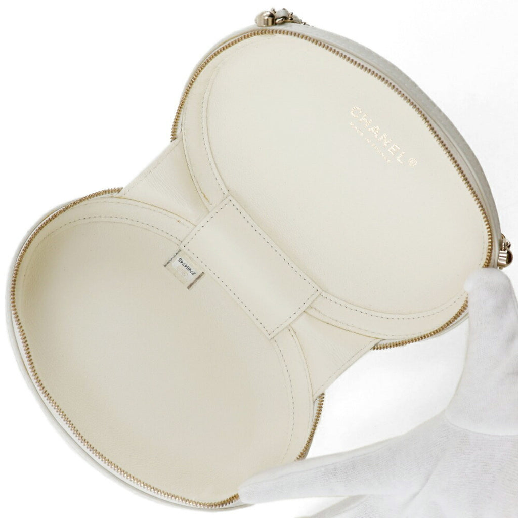 Chanel White Leather Shoulder Bag