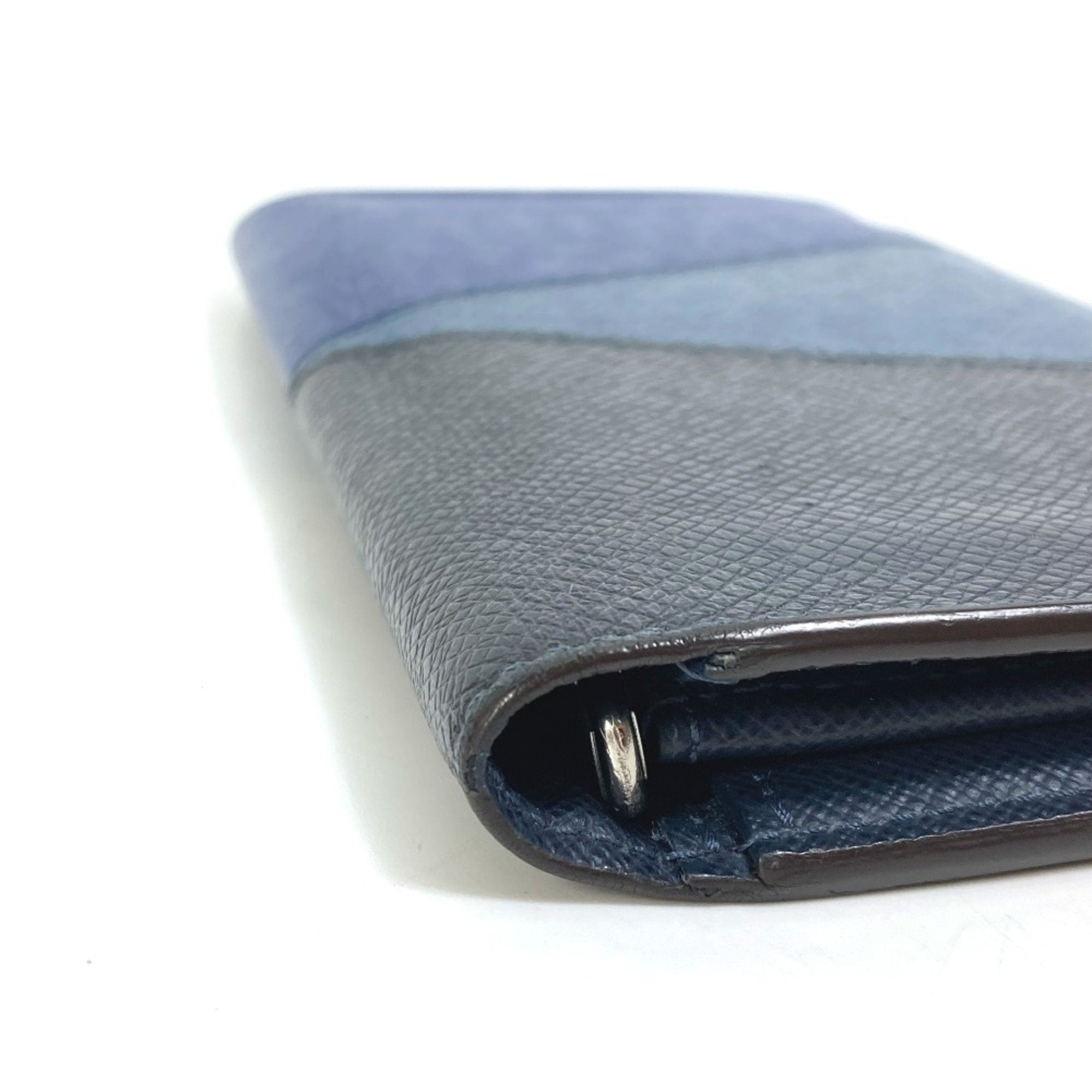 Louis Vuitton Taiga Blue Navy Taiga Leather Long Wallet