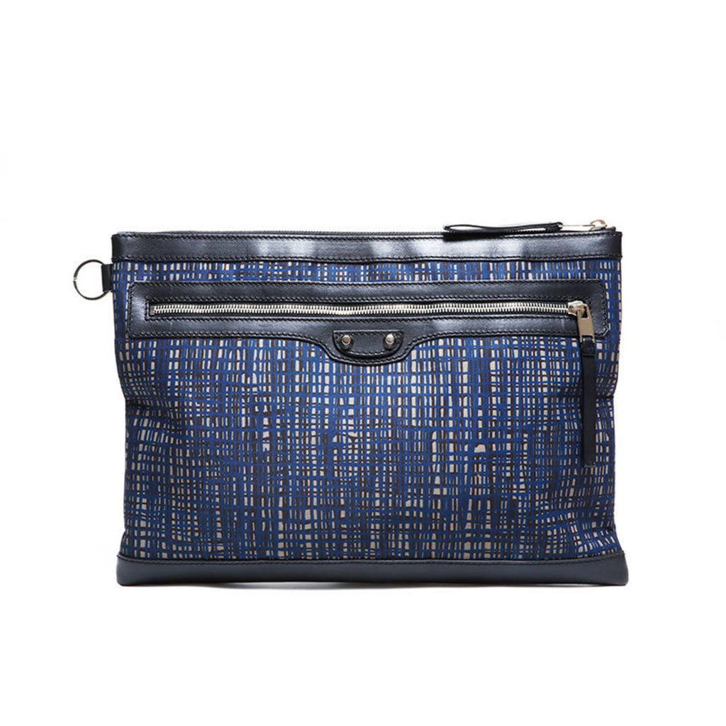 Balenciaga Navy Nylon Clutch
