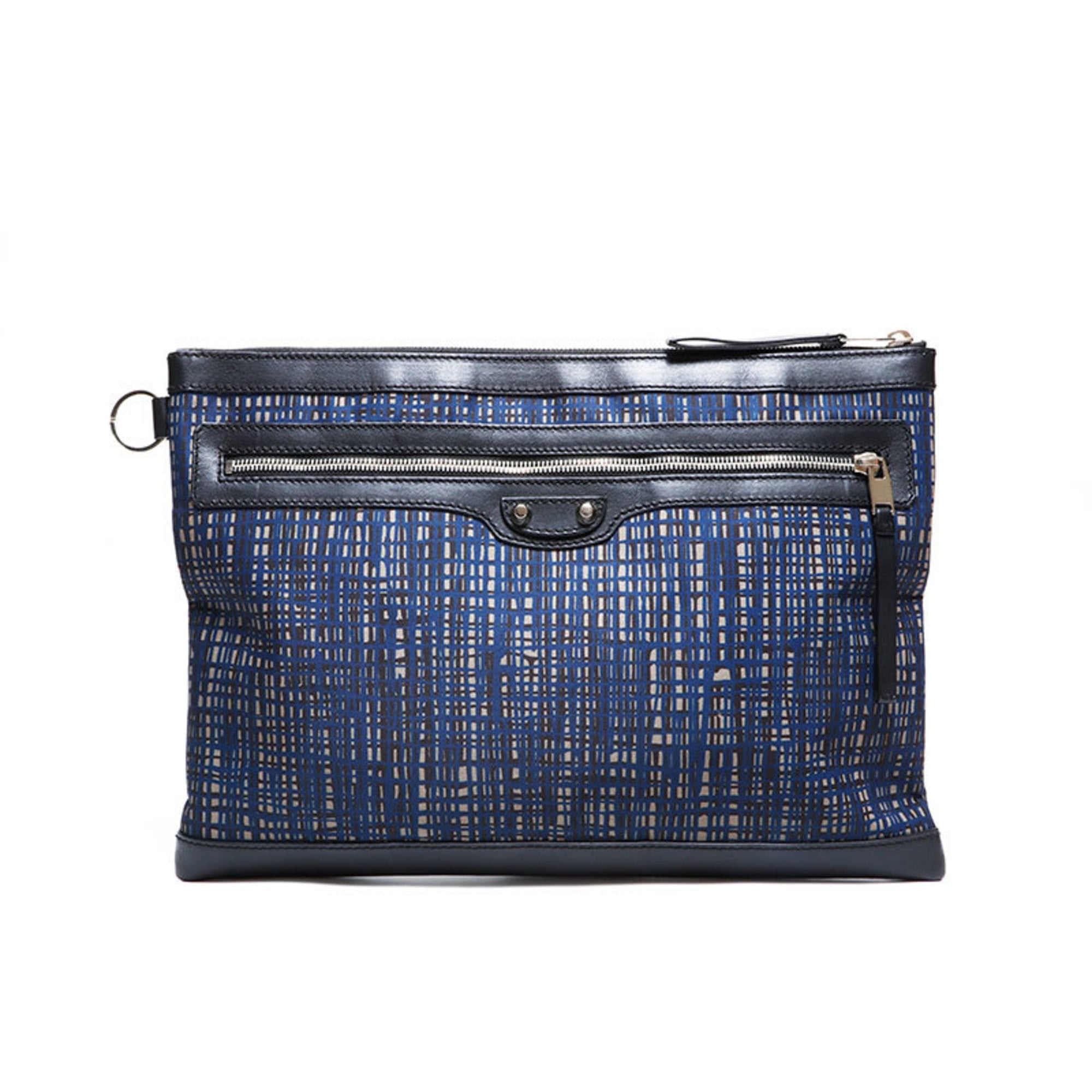 Balenciaga Navy Nylon Clutch