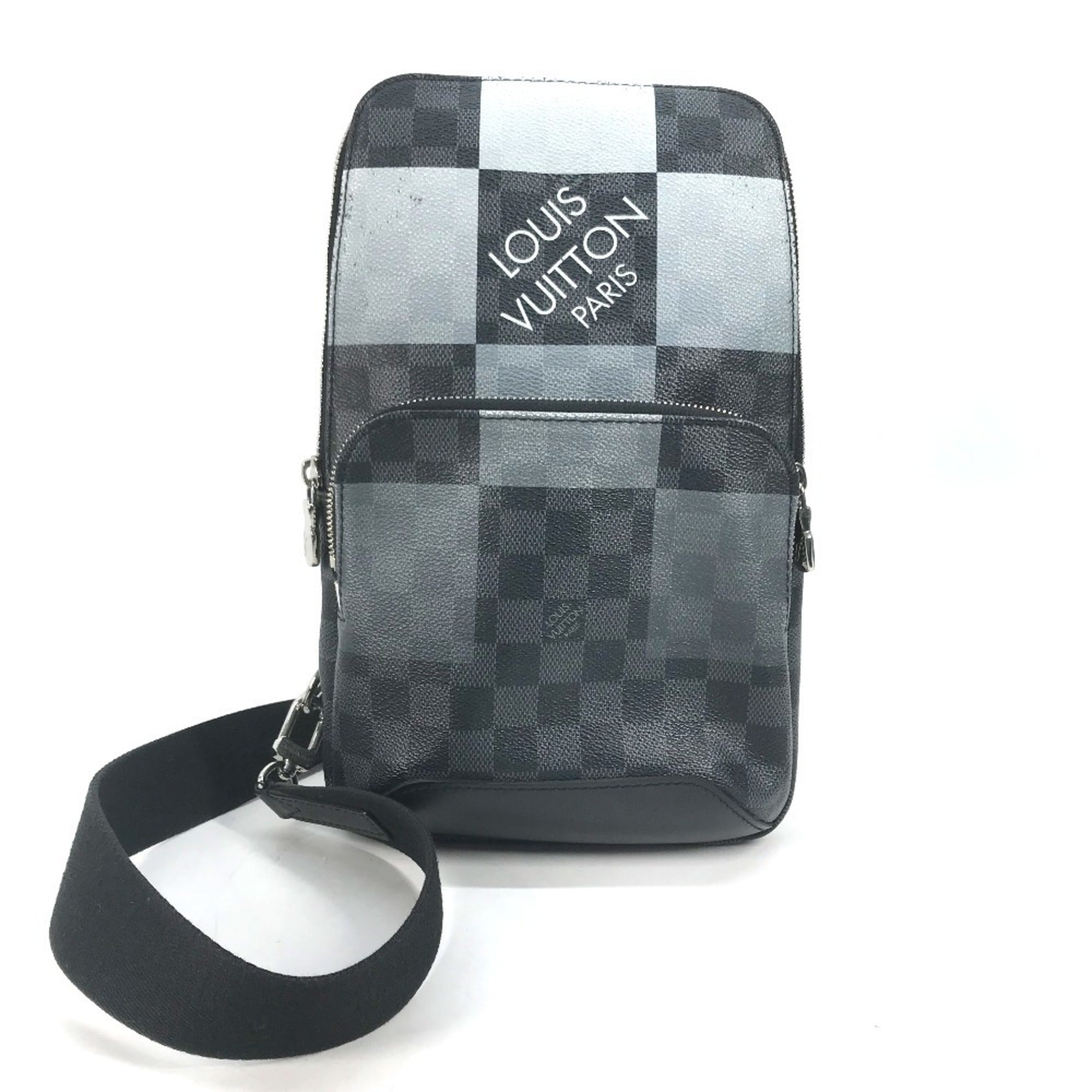 Louis Vuitton Black Galle Gray Canvas Shoulder Bag Sling Bag