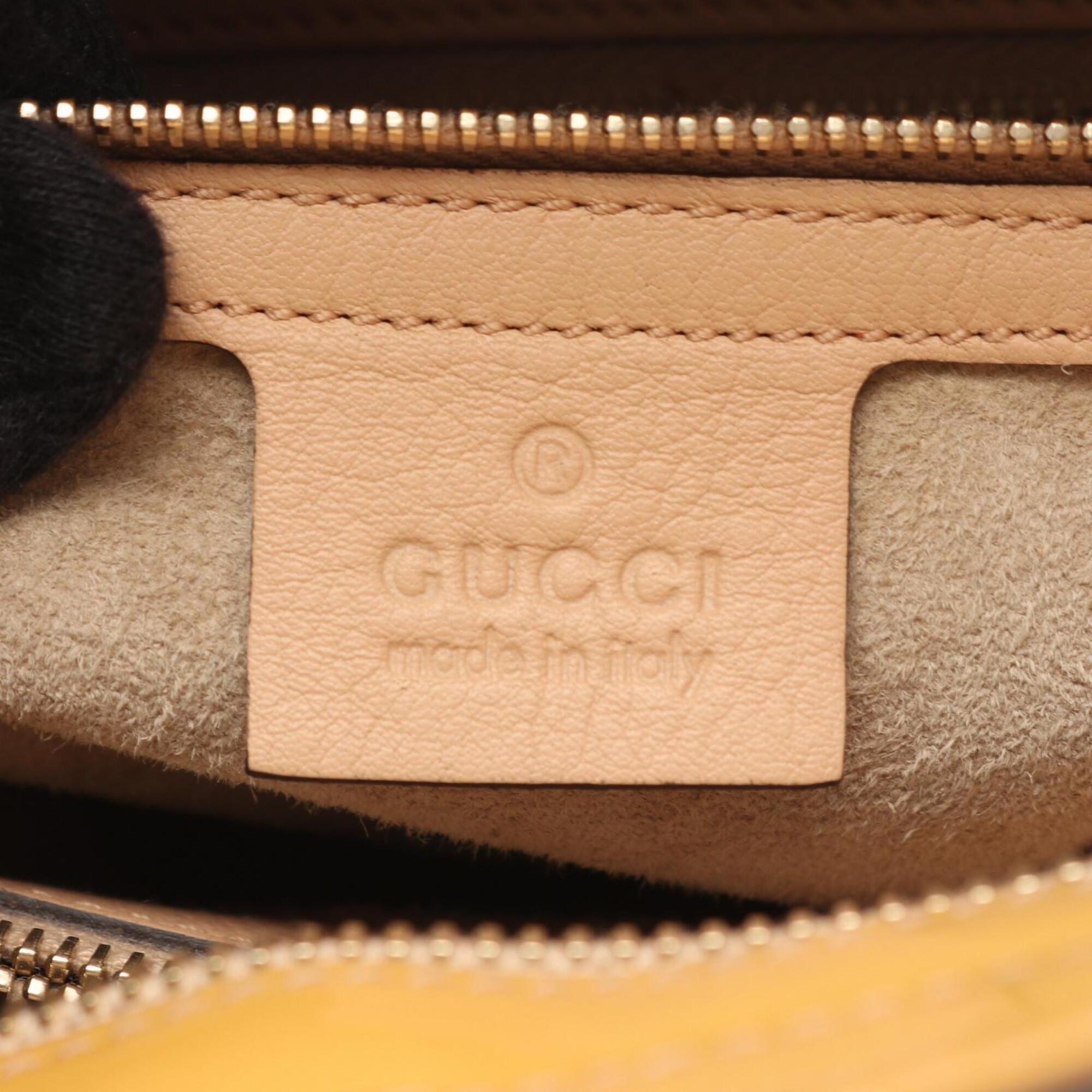 Gucci Yellow Patent Leather Handbag Tote Bag (Pre-Owned)