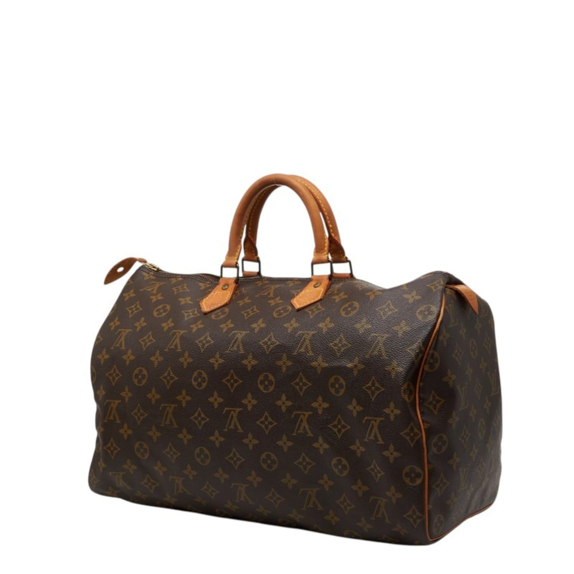 Louis Vuitton Brown Pvc Leather Boston Bag Handbag