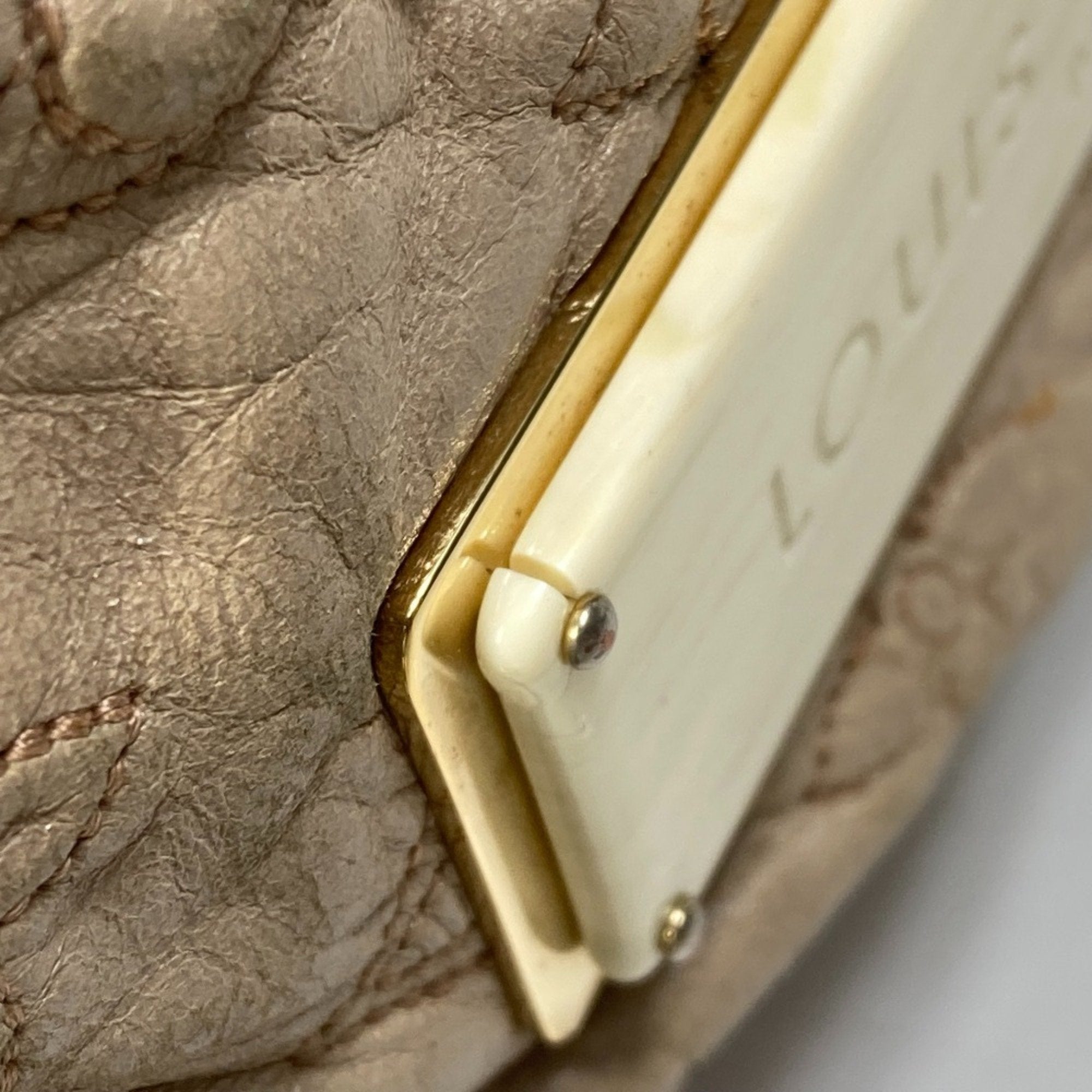 Louis Vuitton Monogram Olympe Beige Ecru Leather Shoulder Bag
