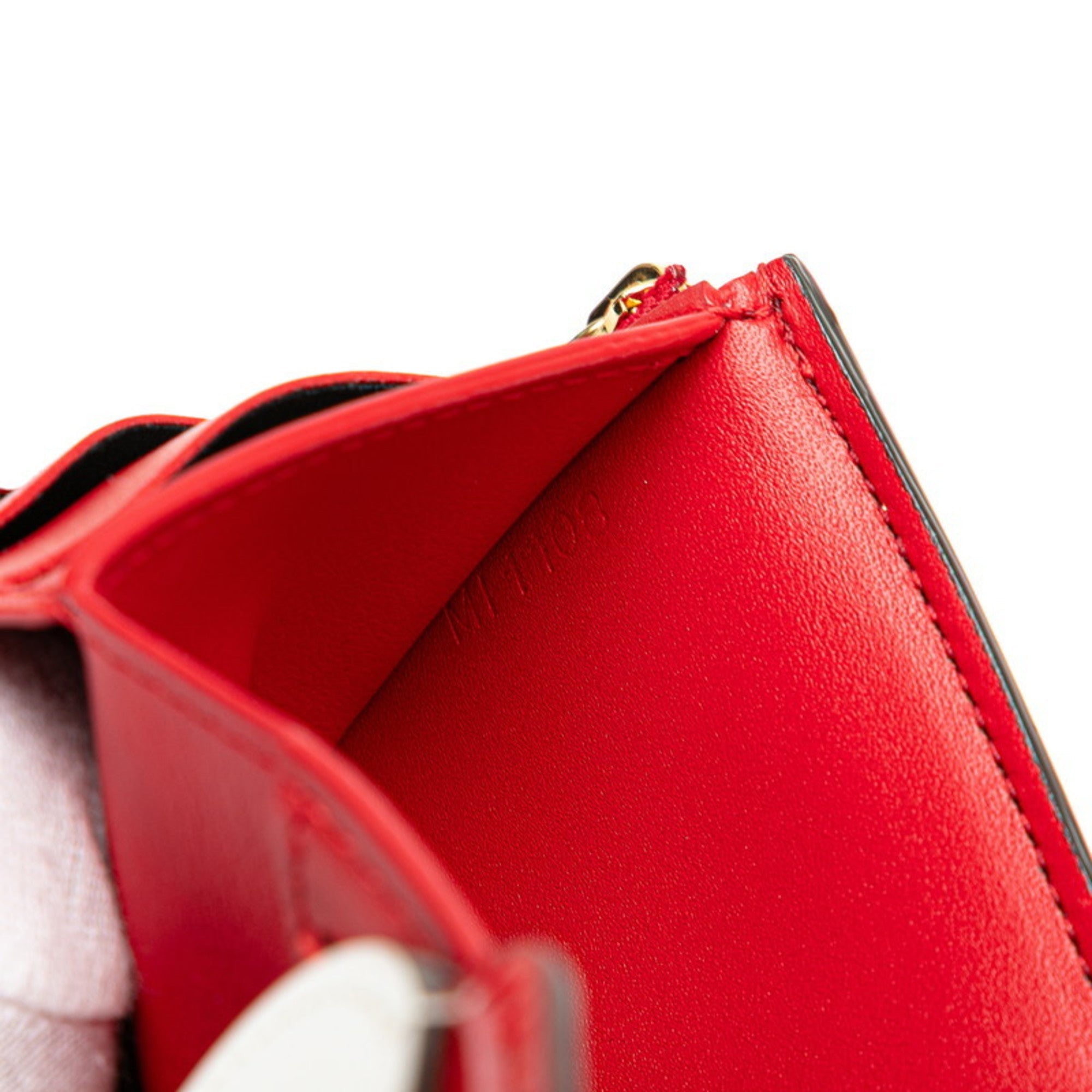 Louis Vuitton Cerise Monogram Red Color Leather Bill Wallet (Tri-Fold)