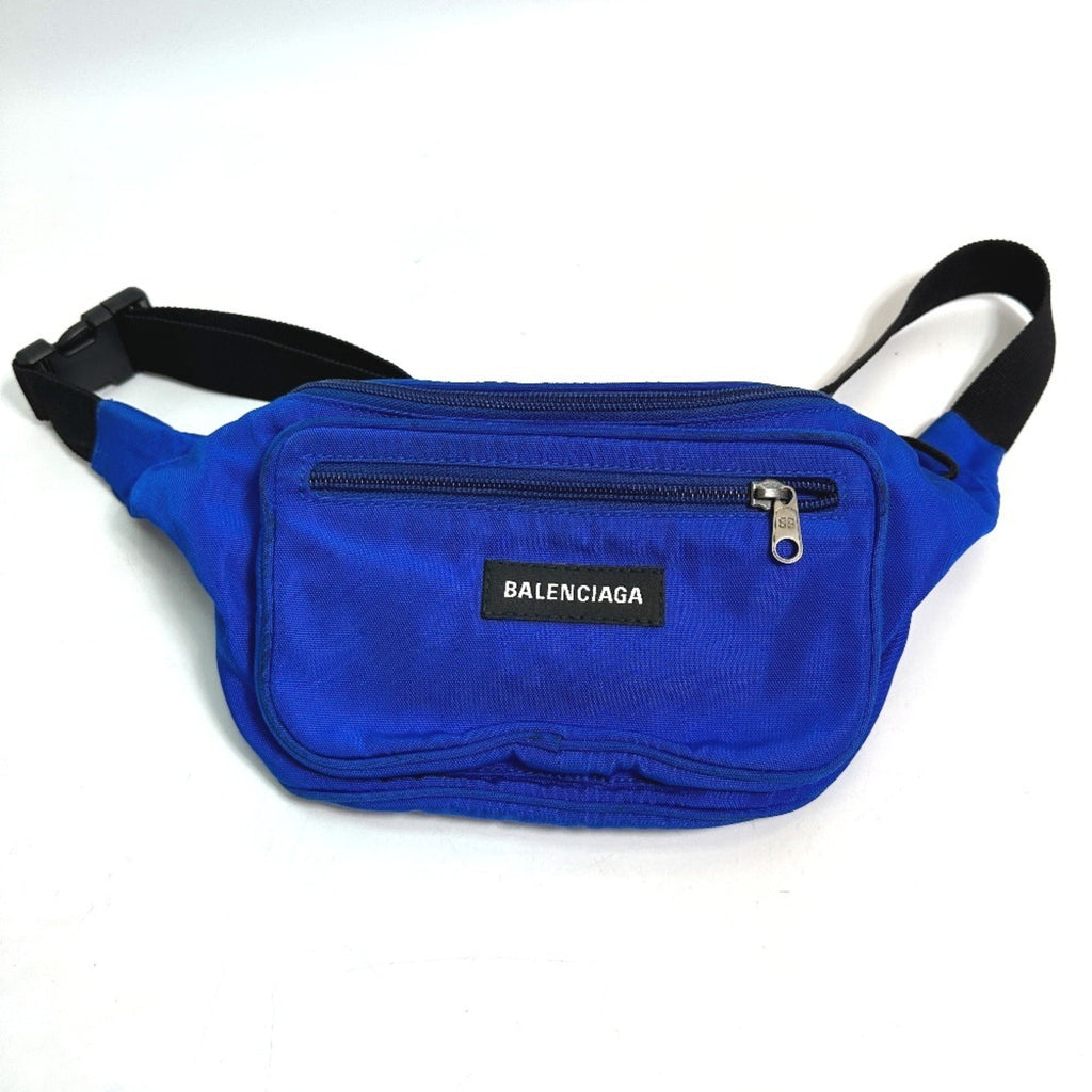 Balenciaga Black Blue Nylon Fanny Pack Shoulder Bag Sling