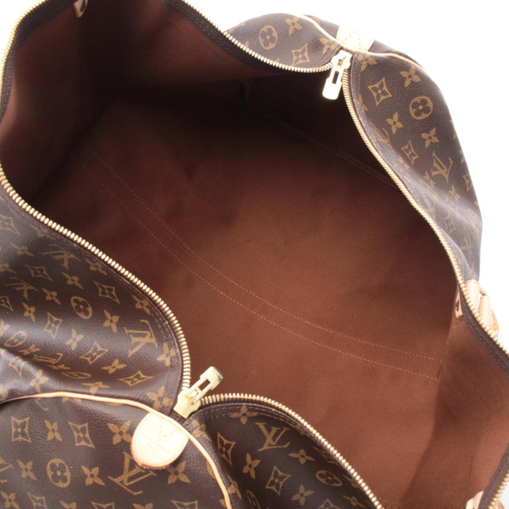 Louis Vuitton Brown Coated Canvas Leather Boston Bag Handbag