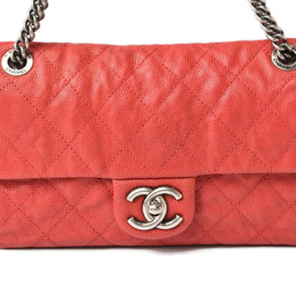 Chanel Red Color Caviar Leather Shoulder Bag