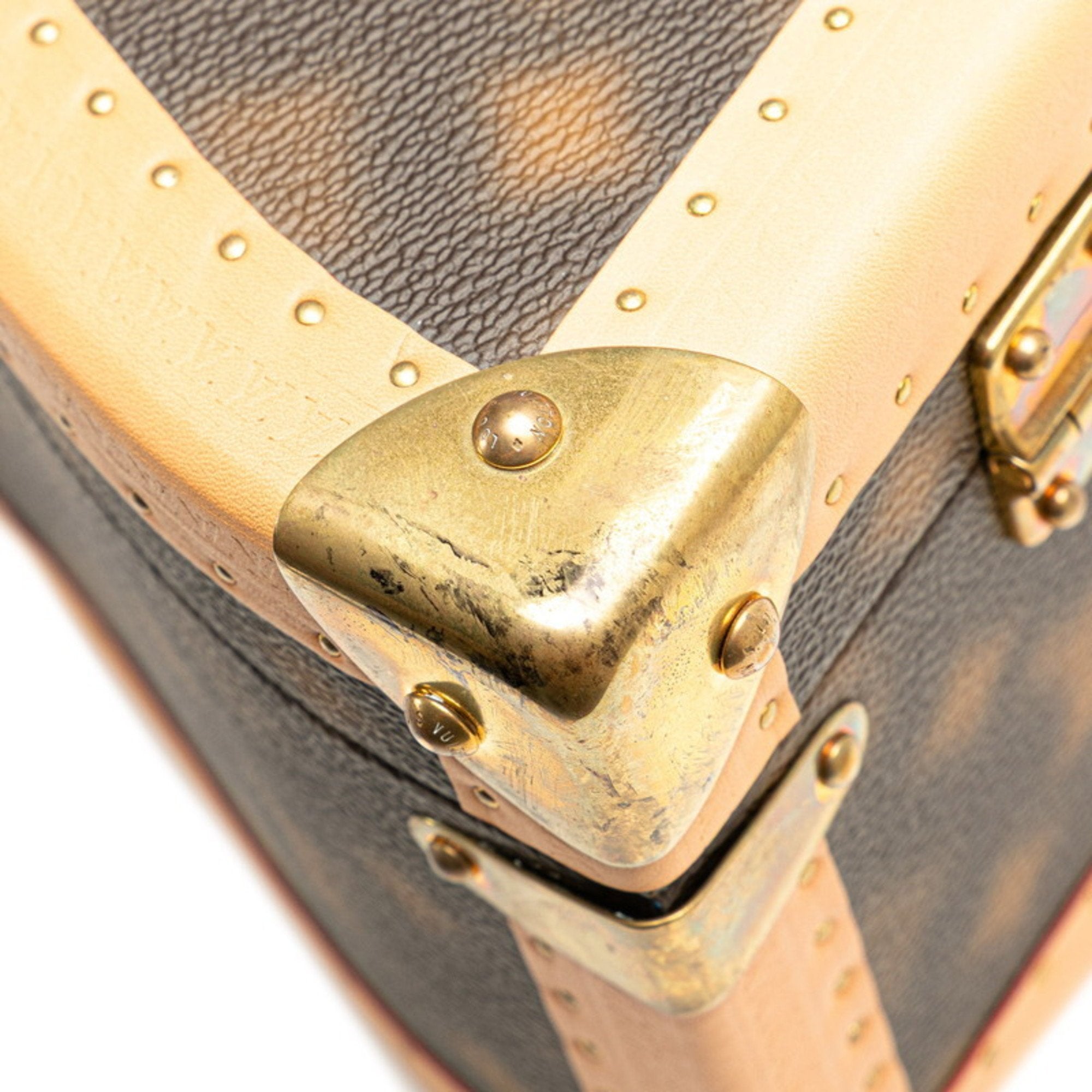 Louis Vuitton Brown Pvc Leather Handbag