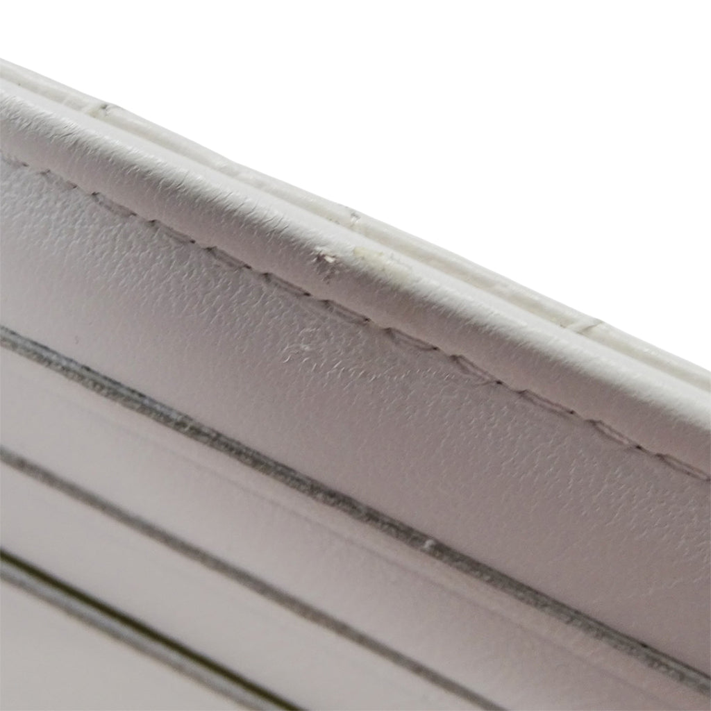 Chanel White Grained Calfskin Wallet (Tri-Fold)
