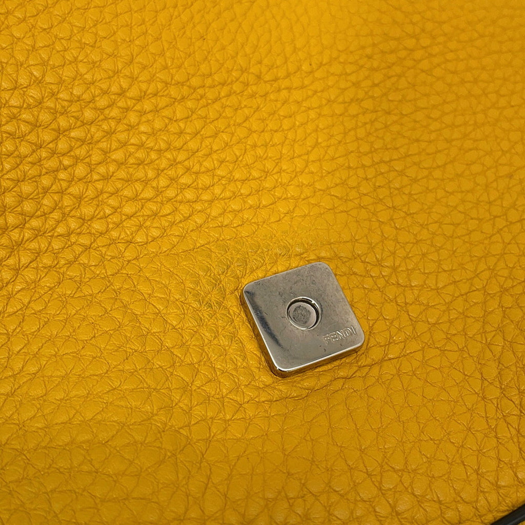 Fendi Selleria Black Yellow Leather Fanny Pack Shoulder Bag