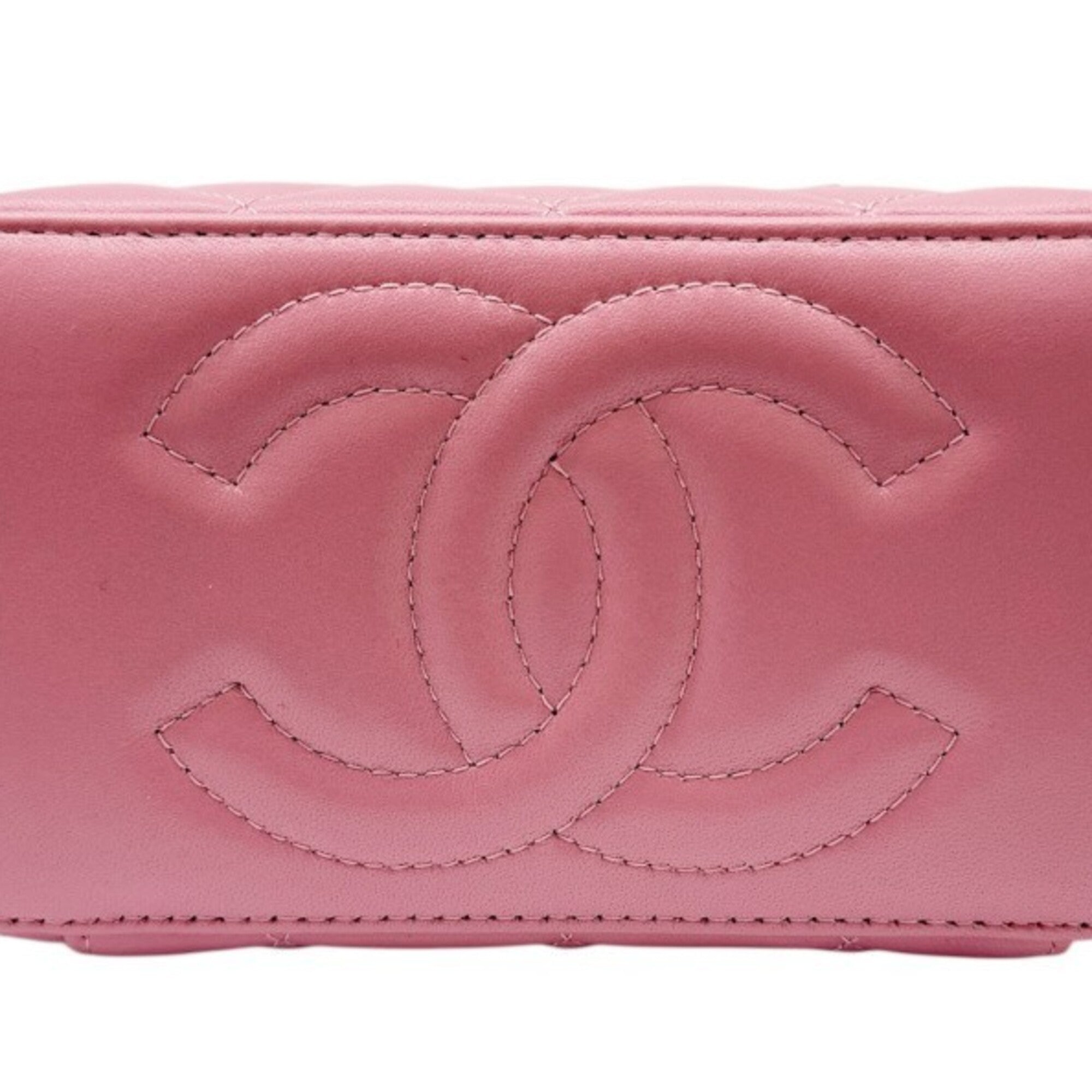 Chanel Pink Leather Handbag Shoulder Bag