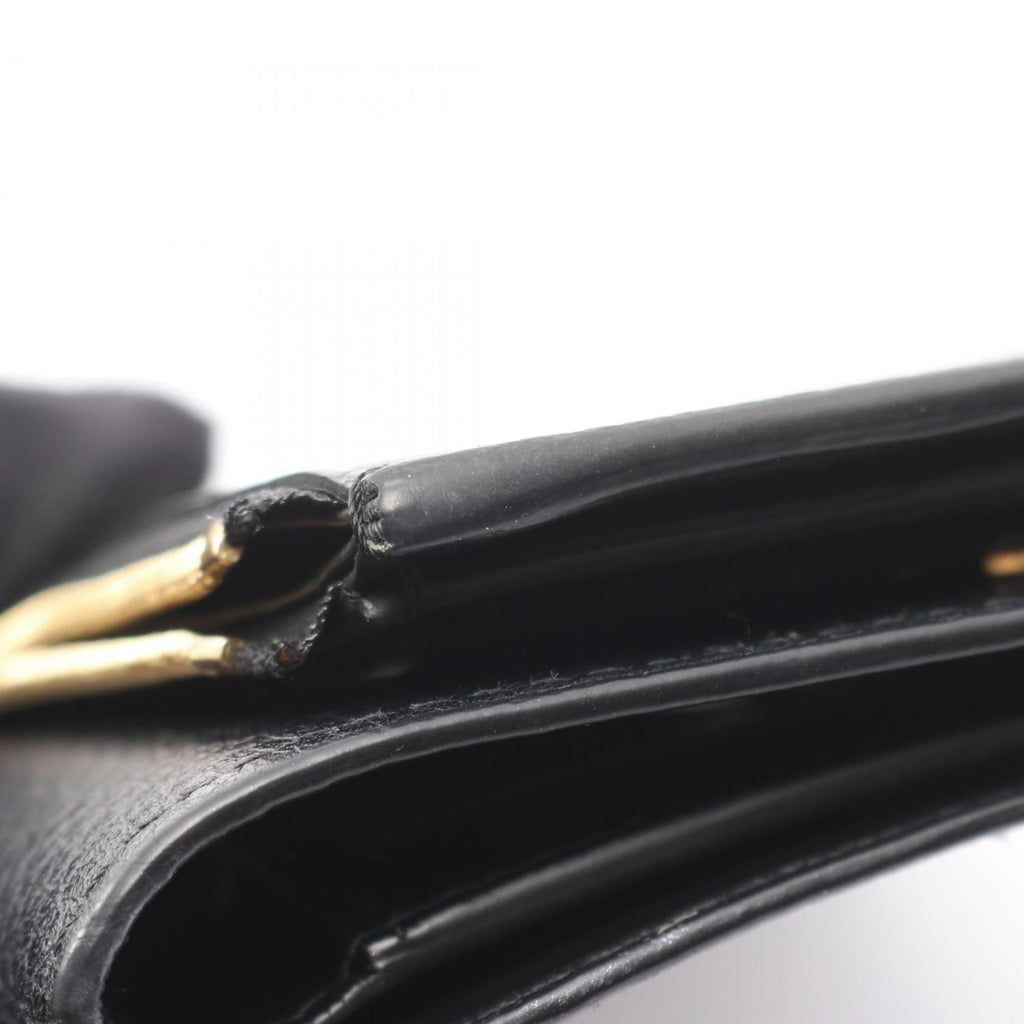 Louis Vuitton Black Leather Wallet (Tri-Fold)