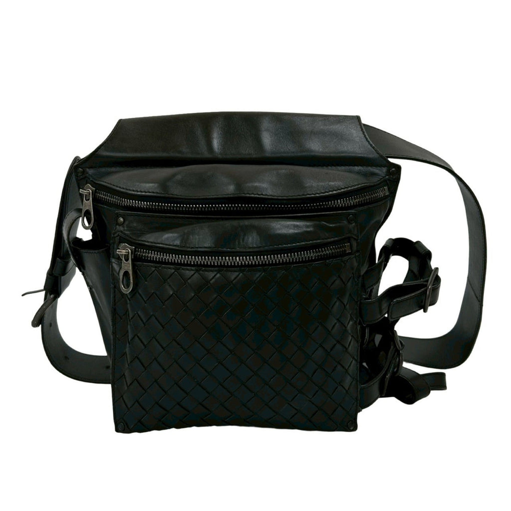 Bottega Veneta Black Leather Shoulder Bag Sling Bag