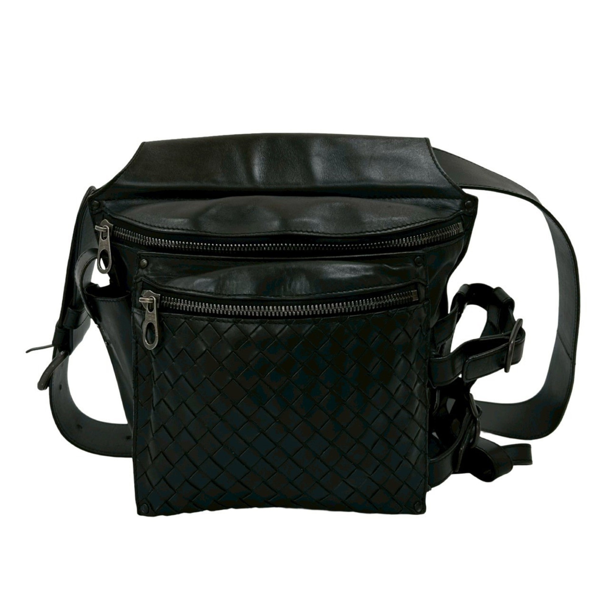 Bottega Veneta Black Leather Shoulder Bag Sling Bag