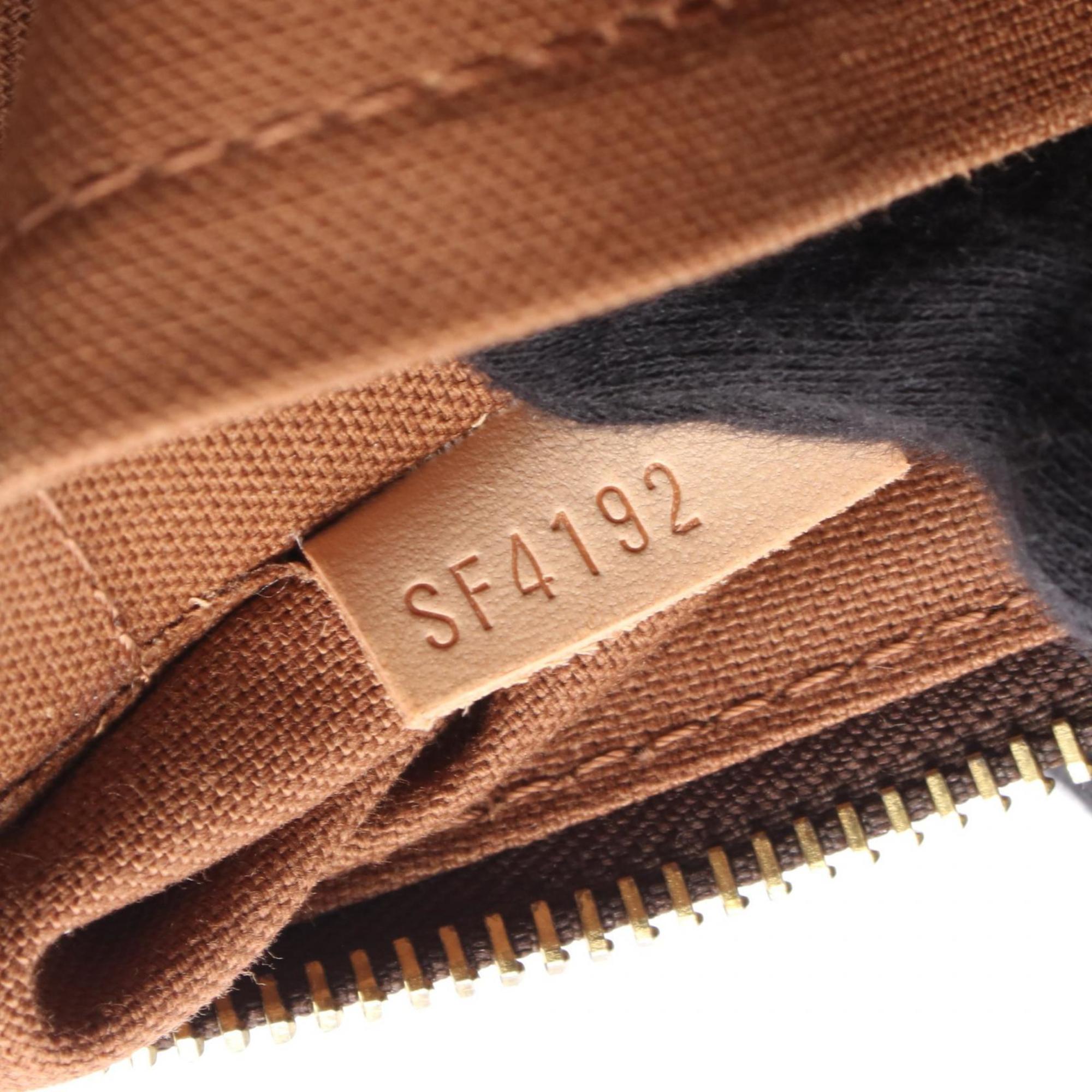Louis Vuitton Brown Coated Canvas Leather Shoulder Bag