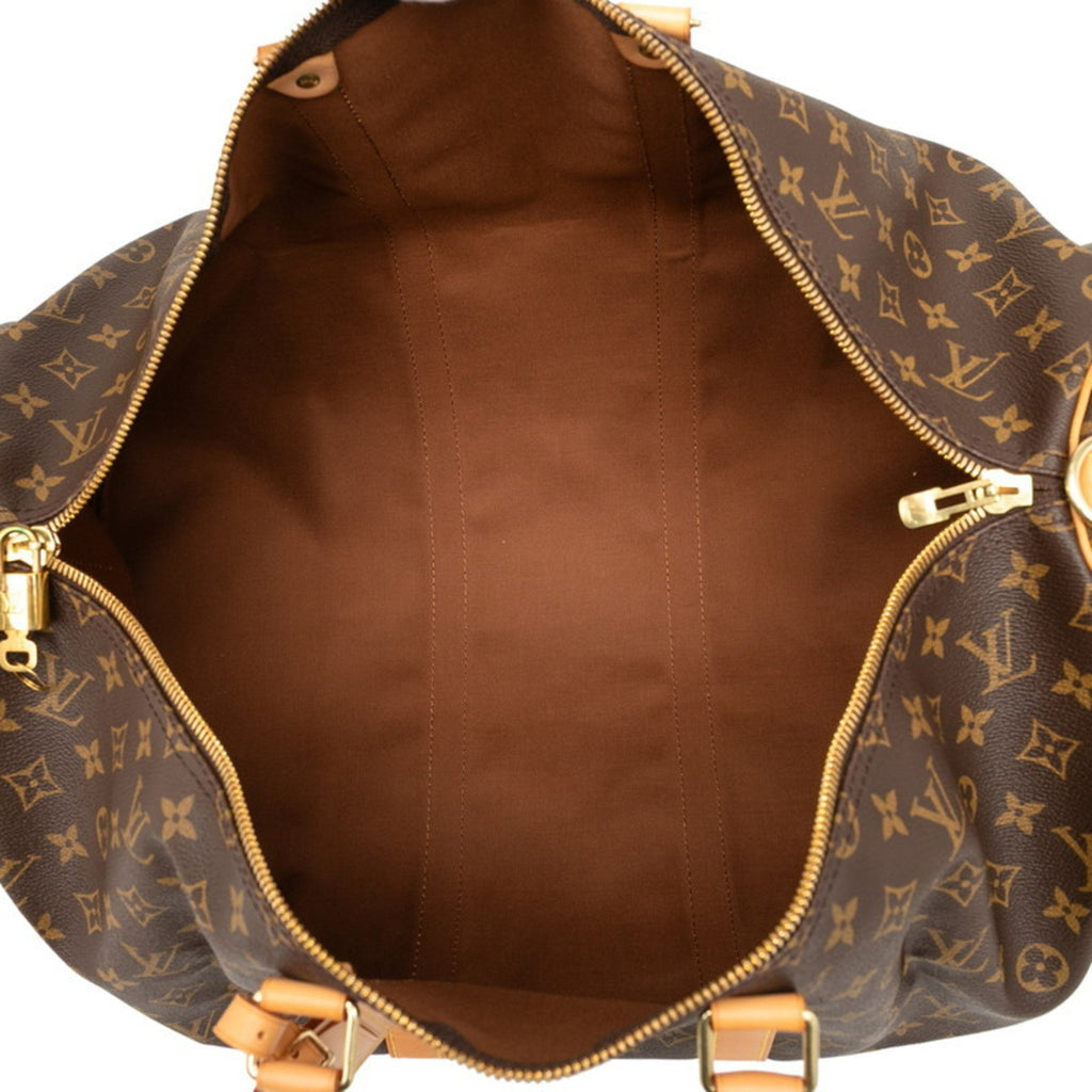 Louis Vuitton Brown Pvc Leather Boston Bag Shoulder Bag