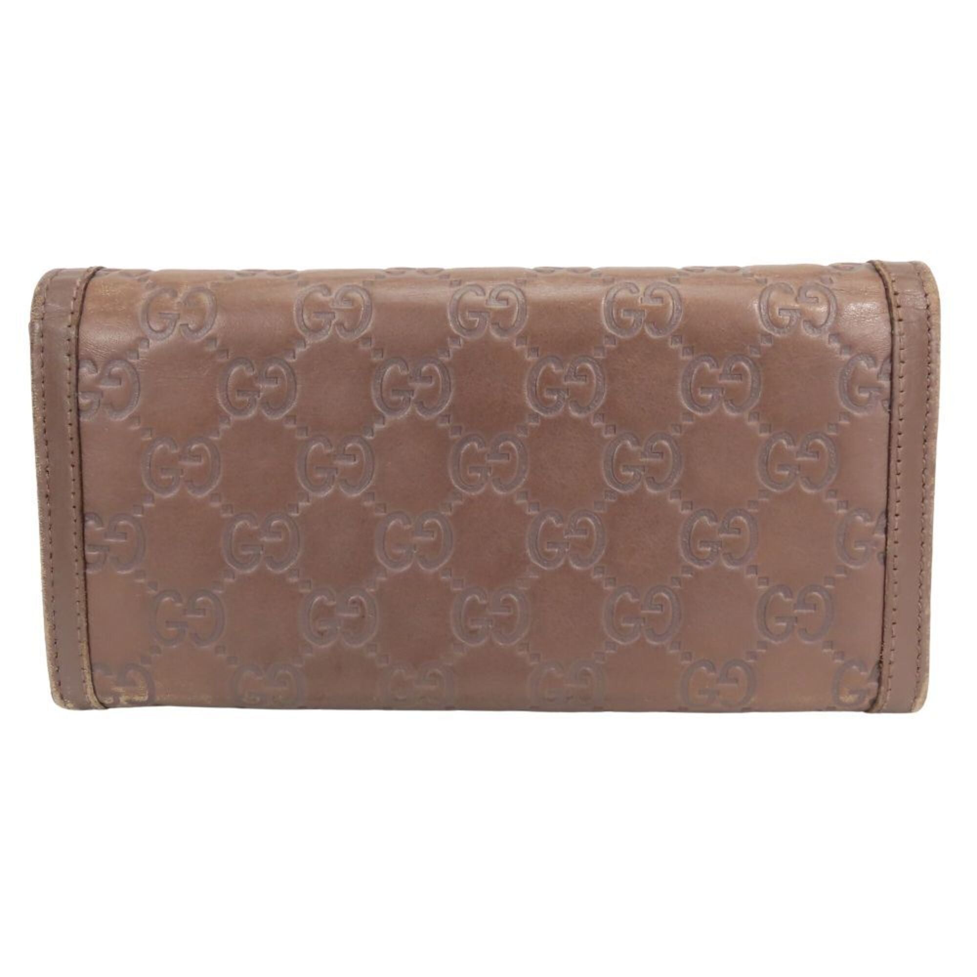 Gucci Brown Leather Long Wallet (Bi-Fold) (Pre-Owned)