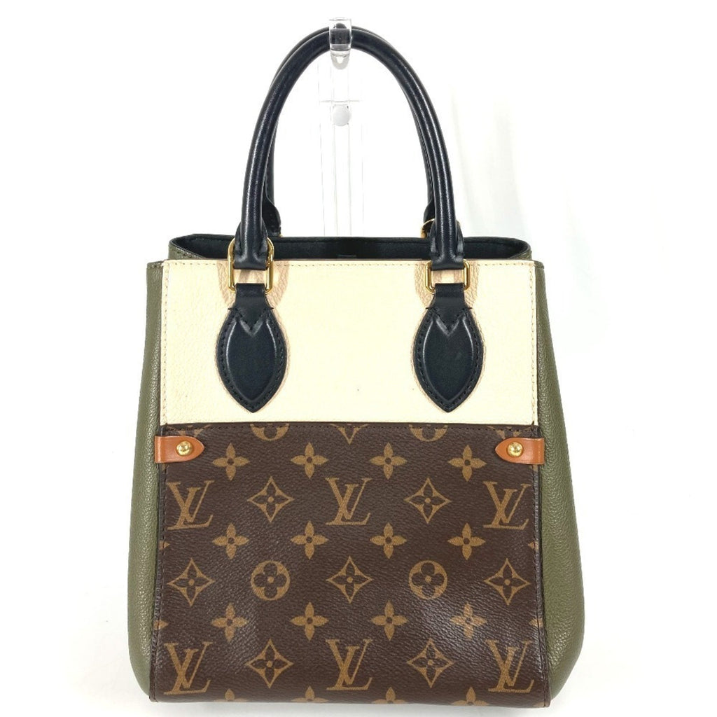 Louis Vuitton Brown Khaki Monogram White Monogram Handbag Tote Bag