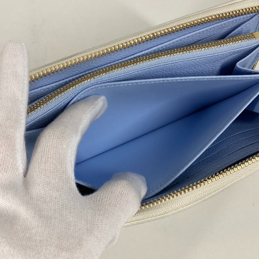 Louis Vuitton Monogram Empreinte Blue White Monogram Empreinte Long Bill Wallet