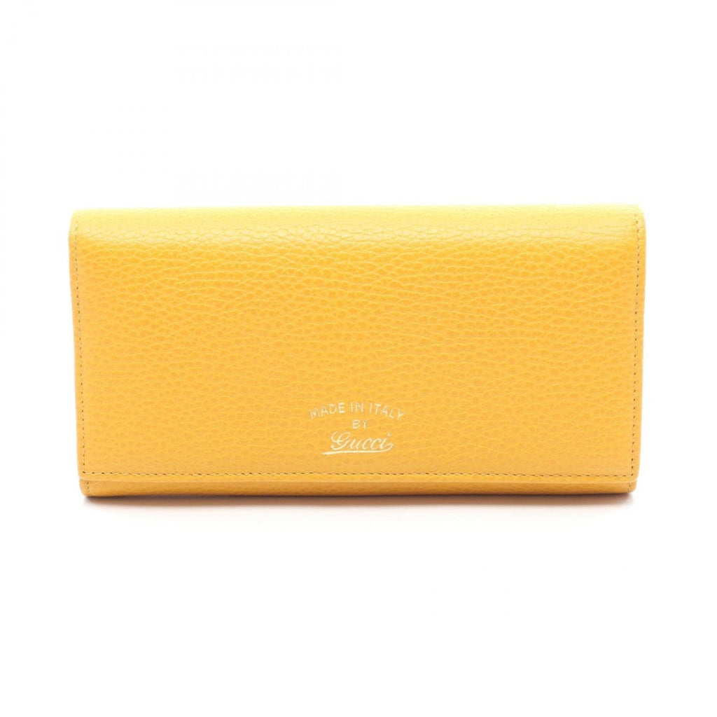 Gucci Yellow Leather Long Wallet (Bi-Fold) (Pre-Owned)