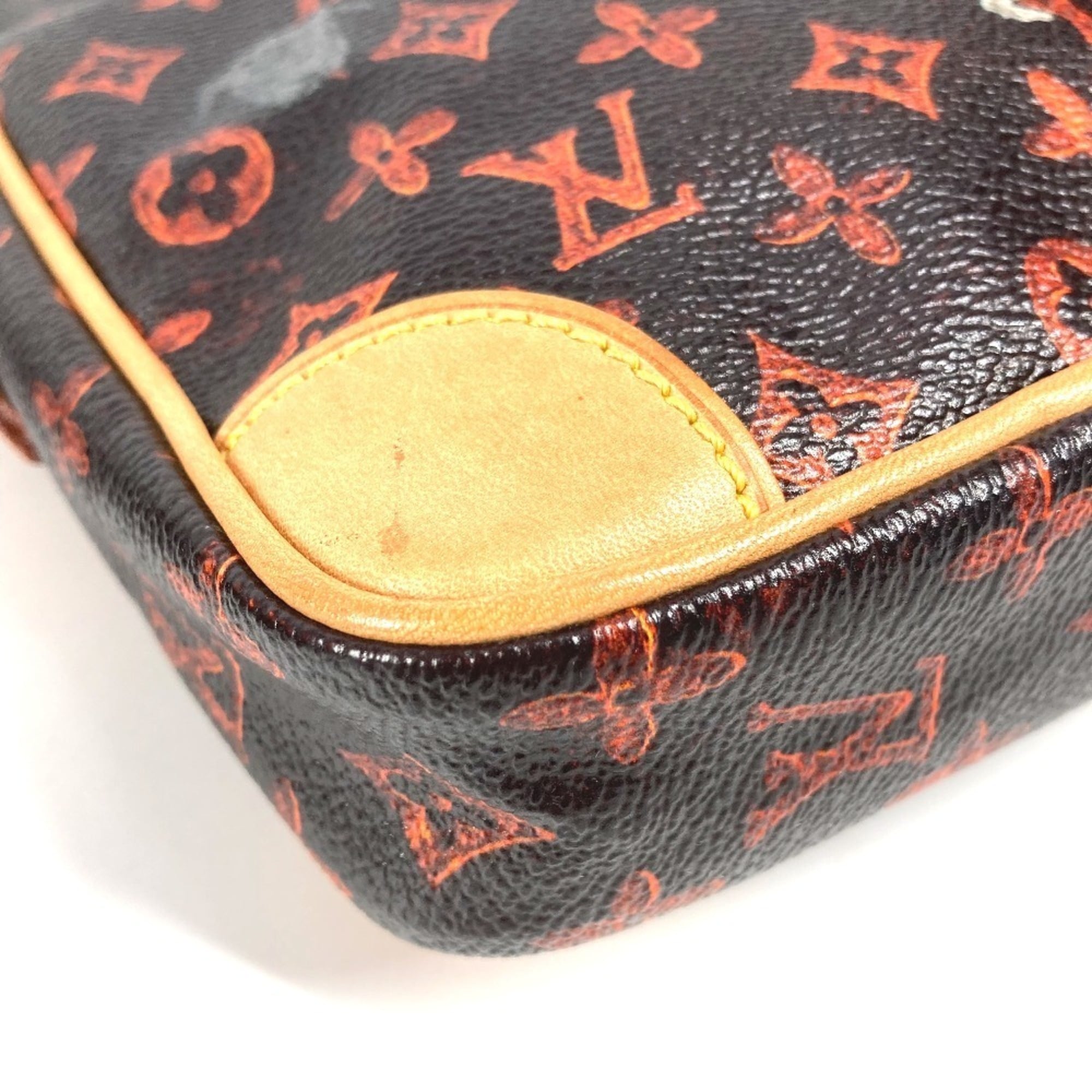 Louis Vuitton Brown Orange Monogram Pochette Shoulder Bag
