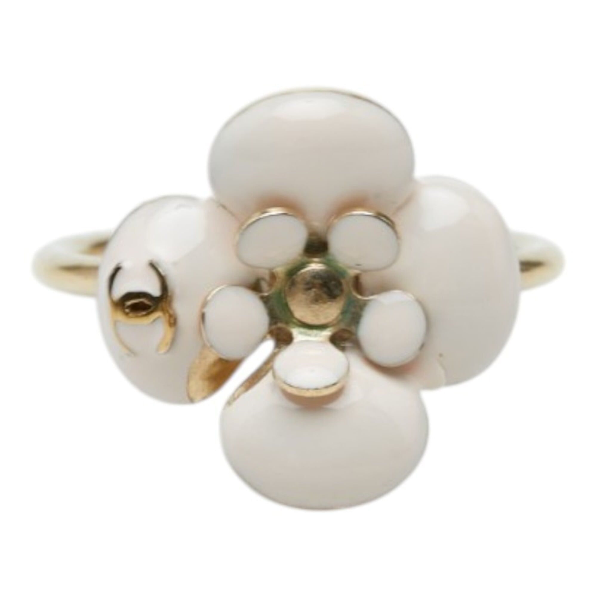 Chanel Enamel Gold Plating Band Ring