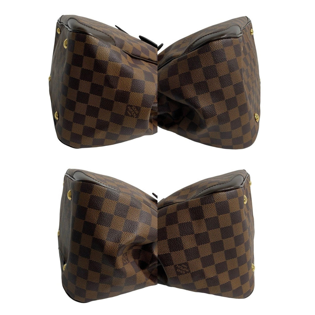Louis Vuitton Brown Leather Pvc Handbag Tote Bag