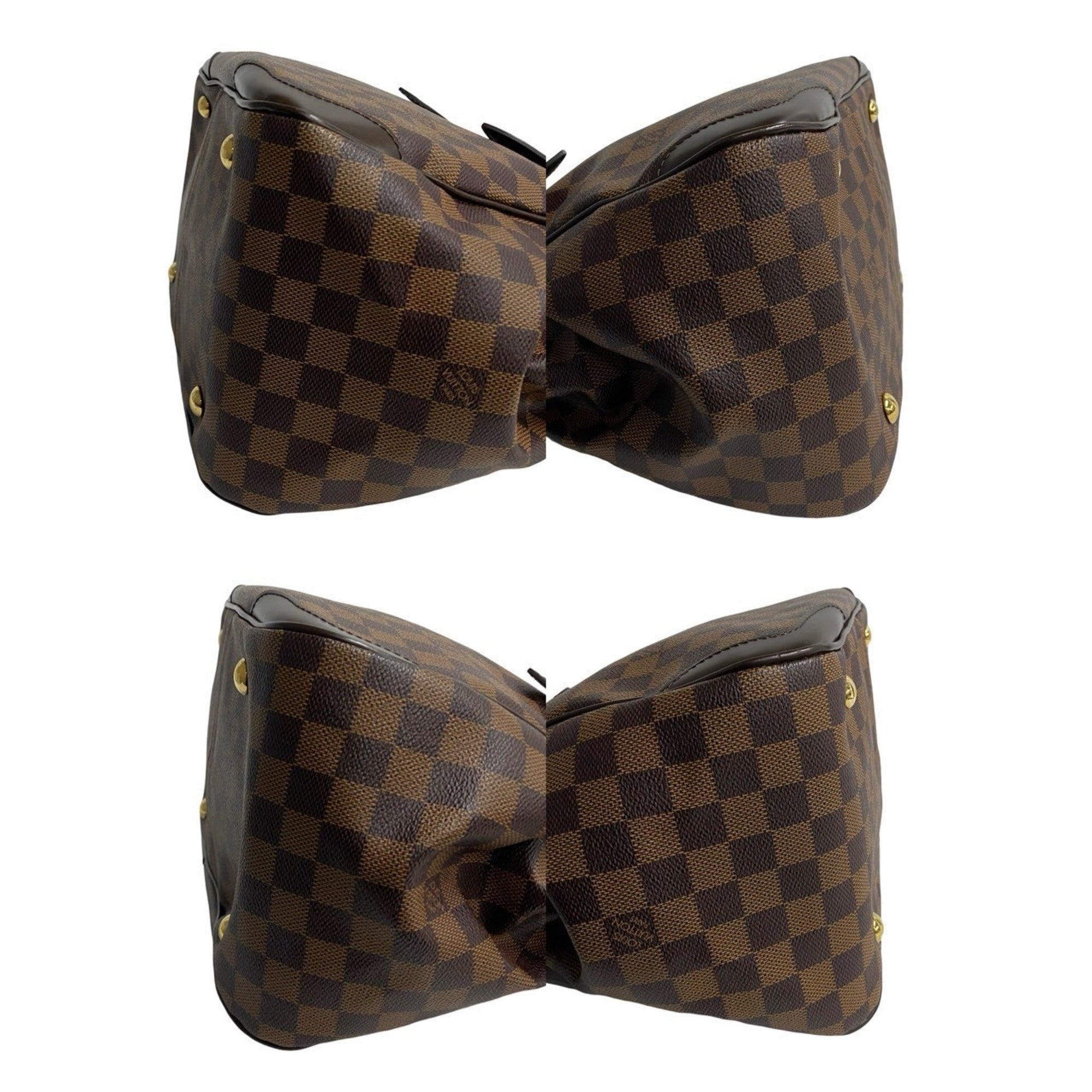 Louis Vuitton Brown Leather Pvc Handbag Tote Bag