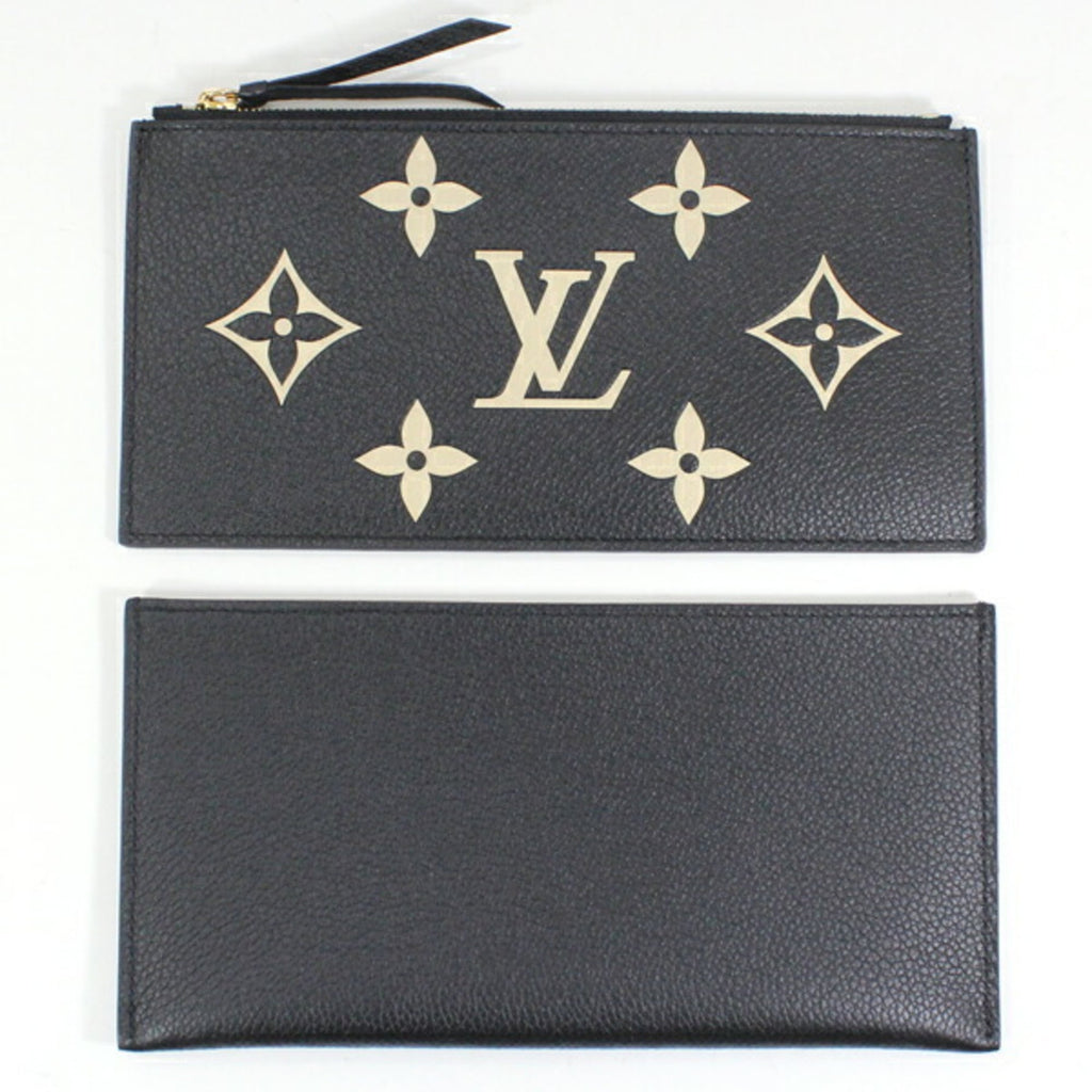 Louis Vuitton Beige Bicolor Black Monogram Empreinte Clutch Bag Pochette Shoulder Bag
