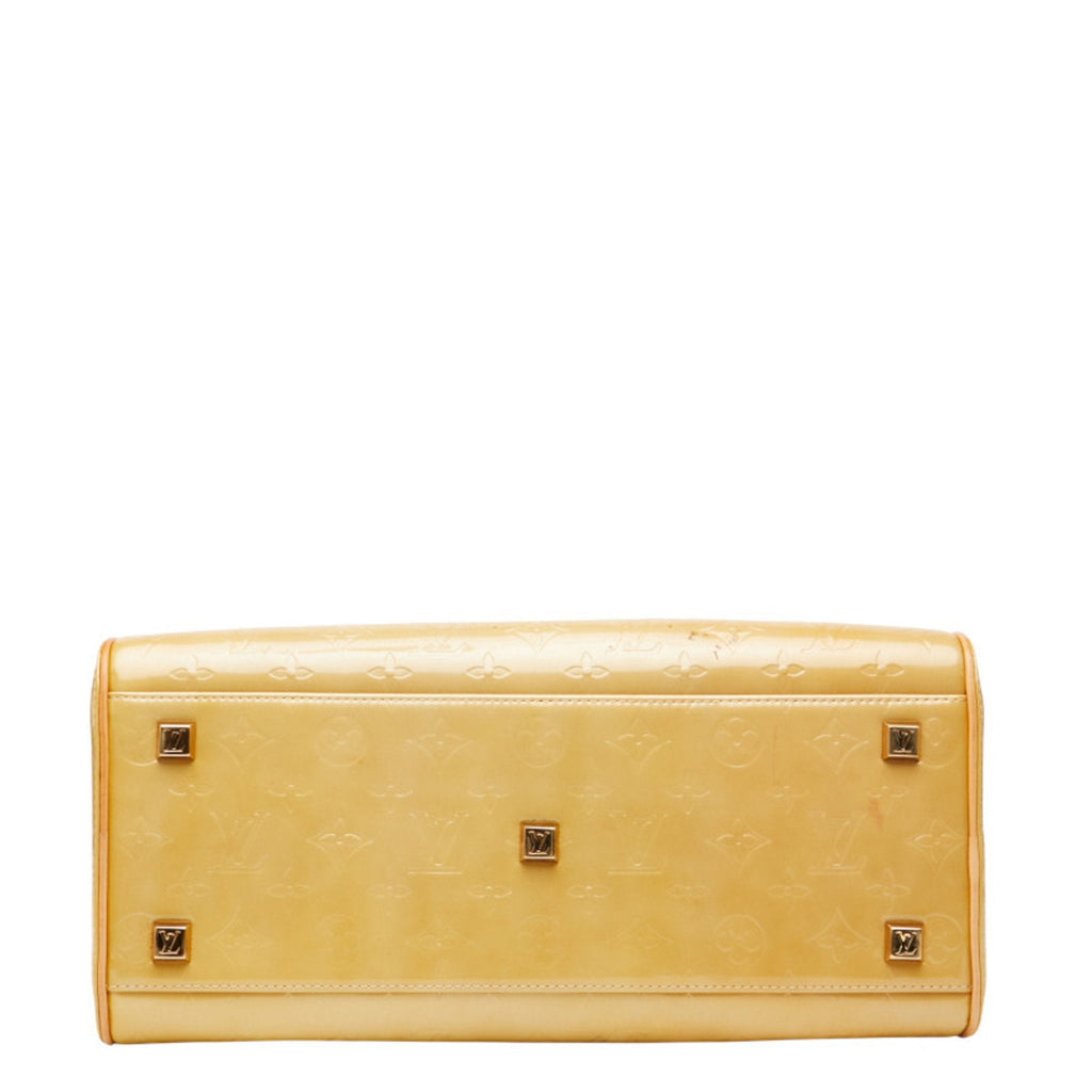 Louis Vuitton Beige Yellow Patent Leather Boston Bag Handbag