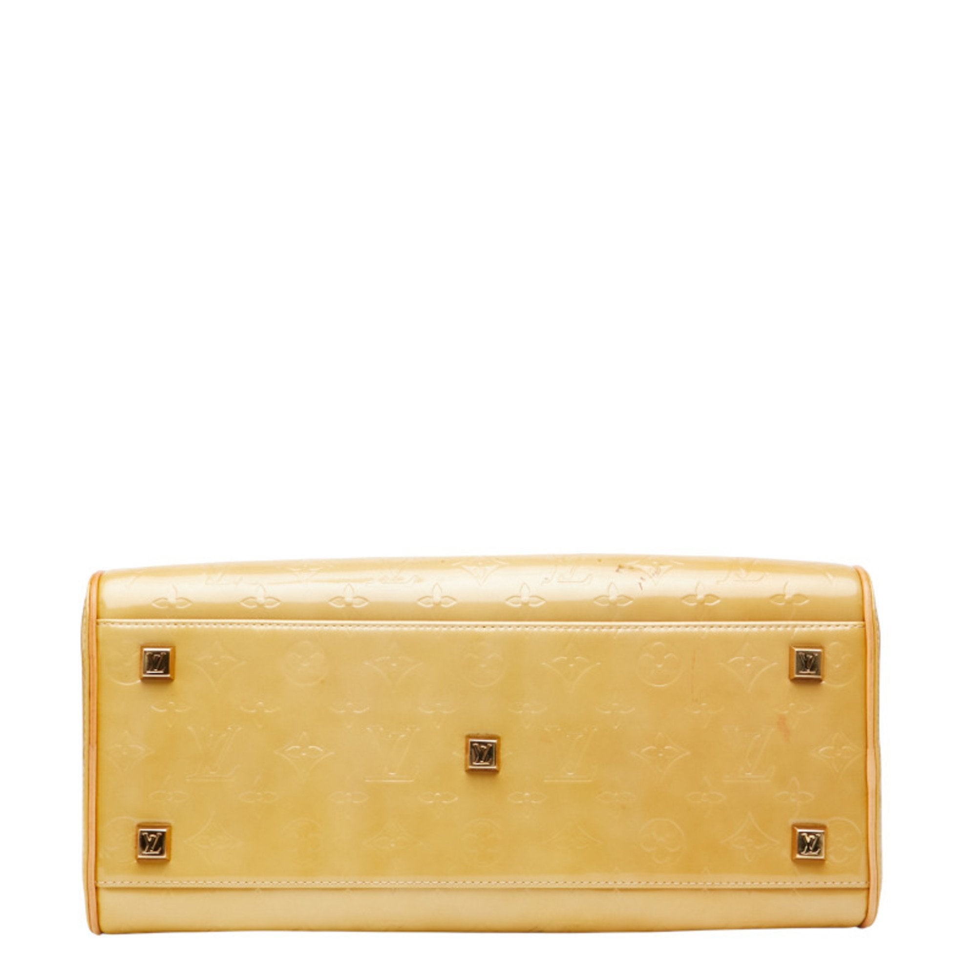 Louis Vuitton Beige Yellow Patent Leather Boston Bag Handbag