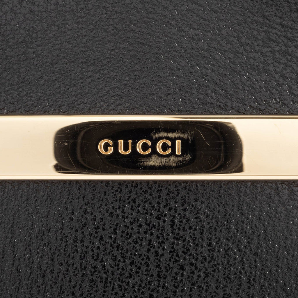 Gucci Black Leather Handbag Tote Bag (Pre-Owned)