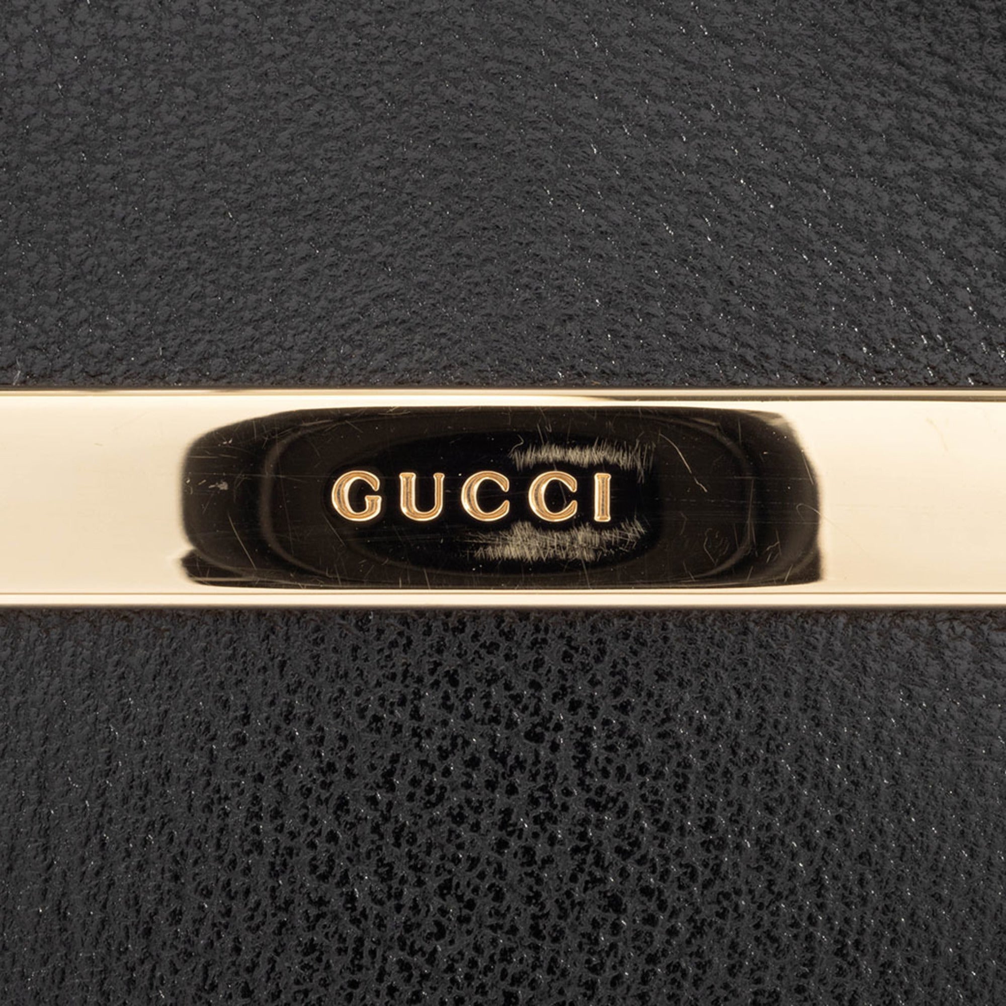 Gucci Black Leather Handbag Tote Bag (Pre-Owned)