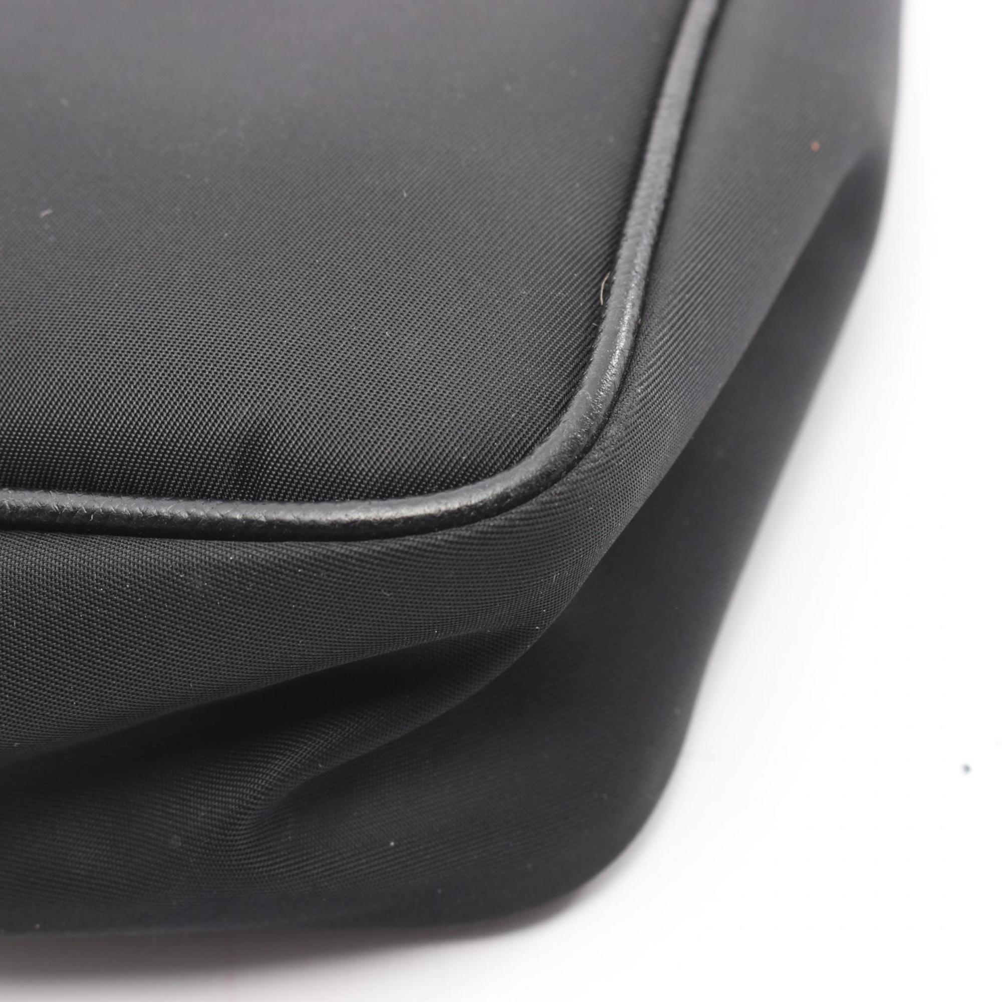 Prada Black Nylon Saffiano Triangle Shoulder Bag