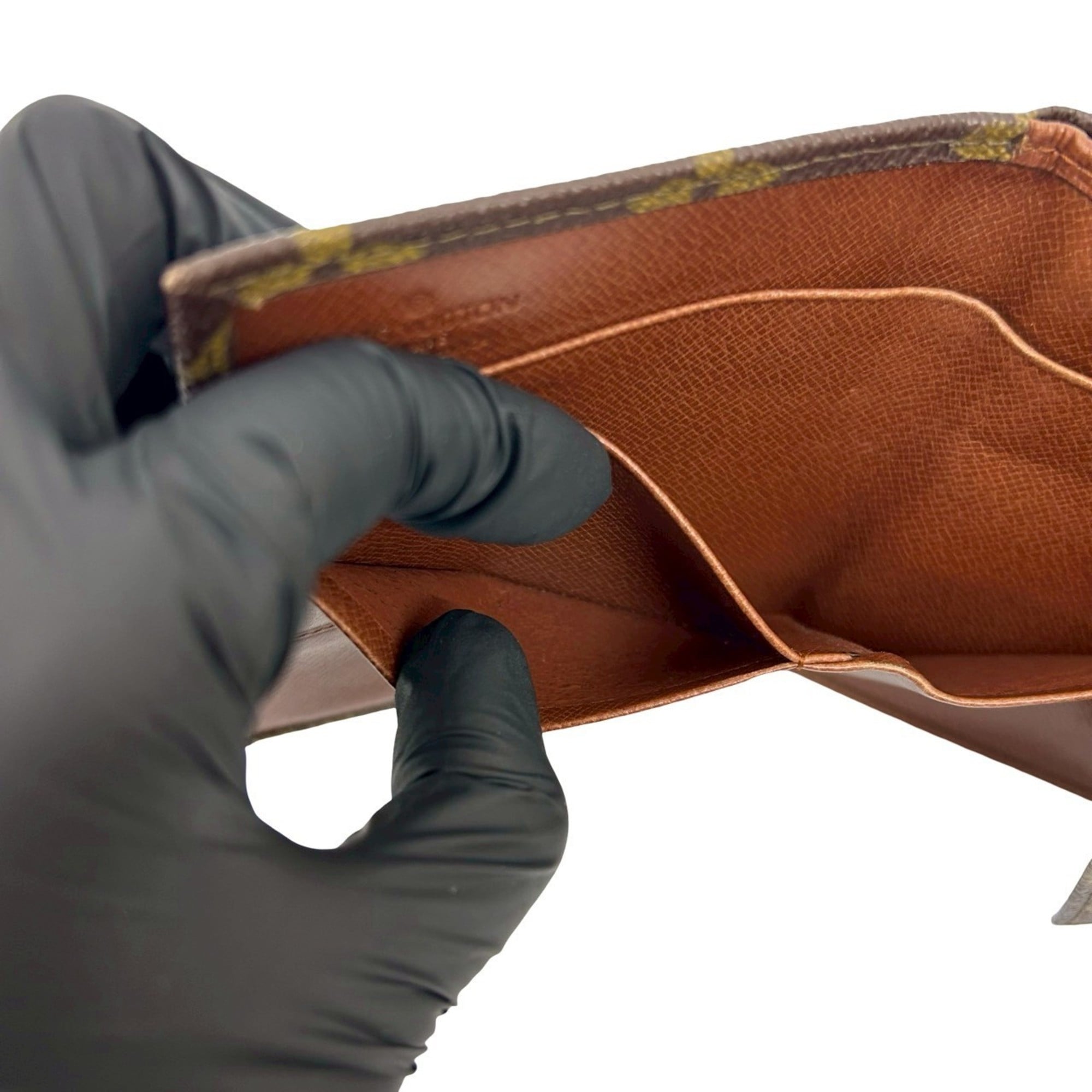 Louis Vuitton Brown Leather Pvc Wallet (Tri-Fold)