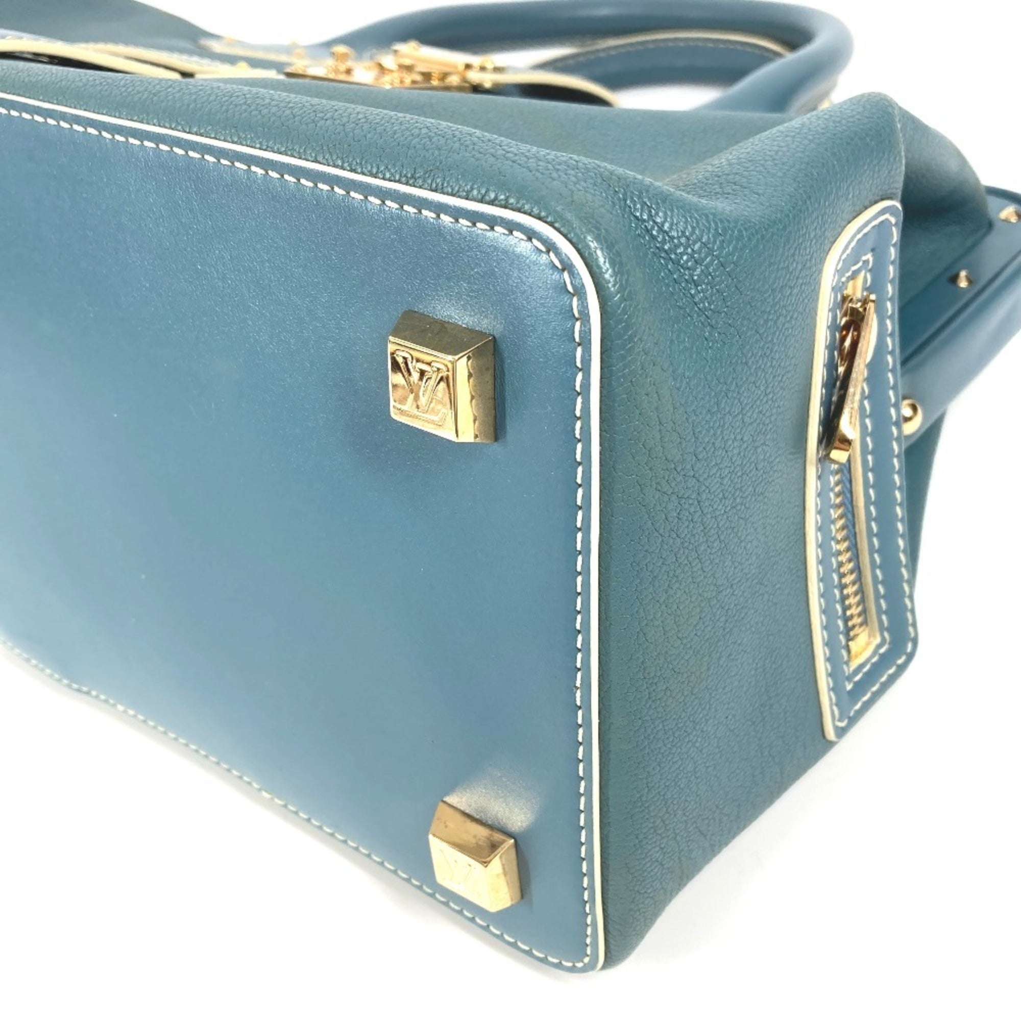 Louis Vuitton Blue Suhali Leather Leather Handbag Tote Bag