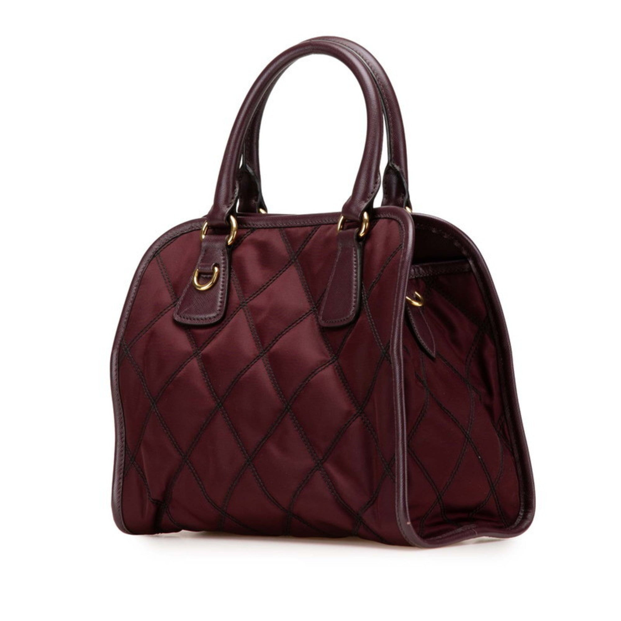 Prada Purple Nylon Leather Handbag Shoulder Bag