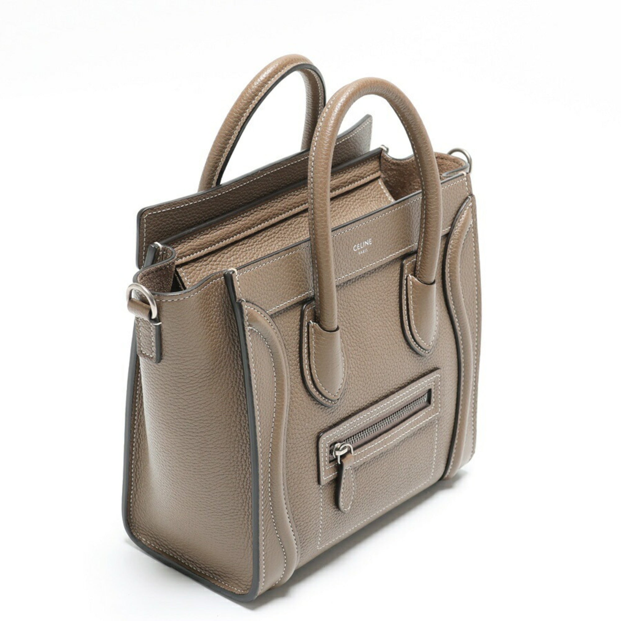Celine Grayish Leather Handbag Shoulder Bag