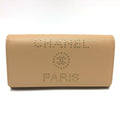 Chanel Beige Leather Long Wallet (Bi-Fold)
