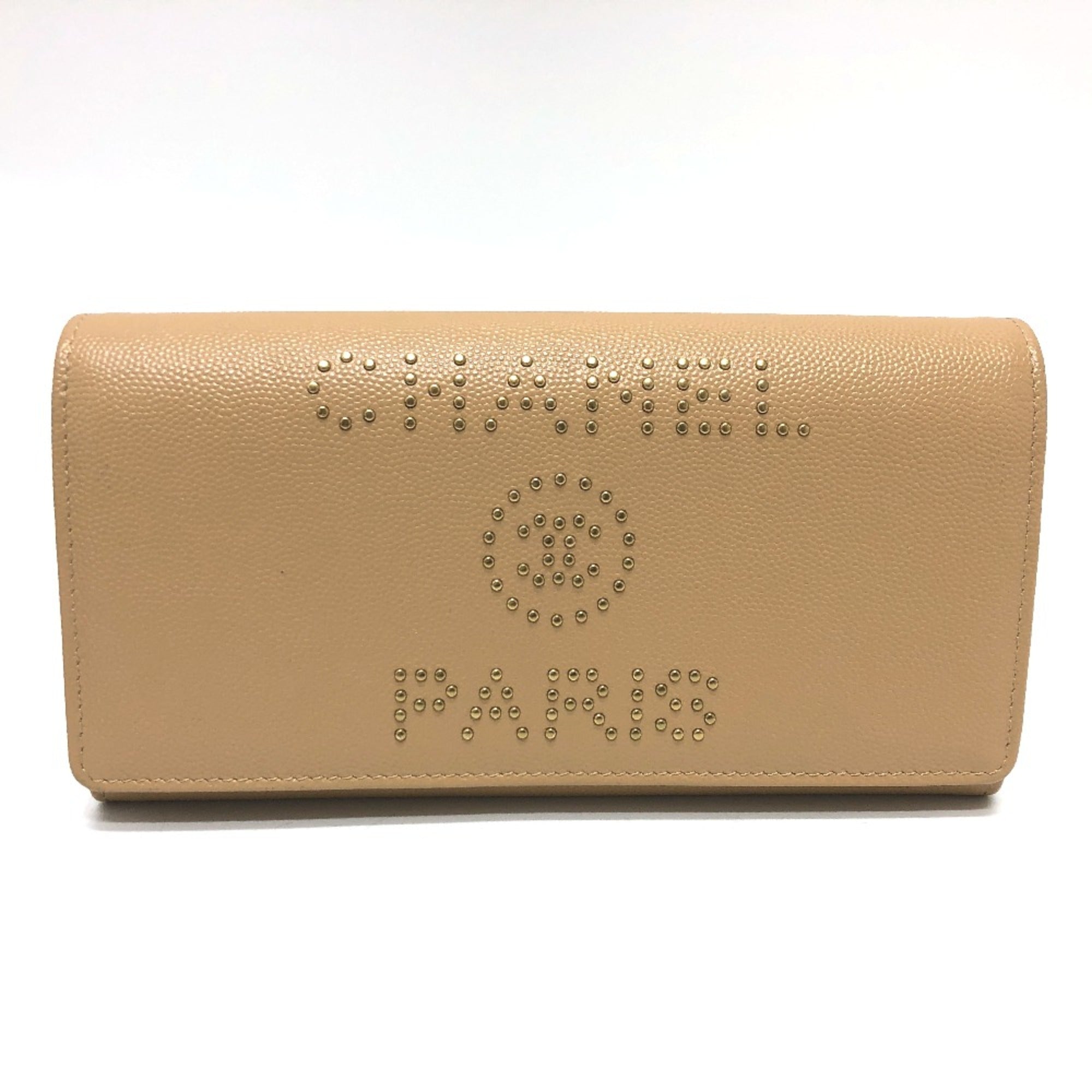 Chanel Beige Leather Long Wallet (Bi-Fold)