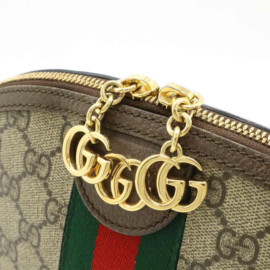 Gucci Sherry Line Beige Brown Green Red Color Gg Supreme Canvas Pvc Coated Canvas Pochette Shoulder Bag (Pre-Owned)