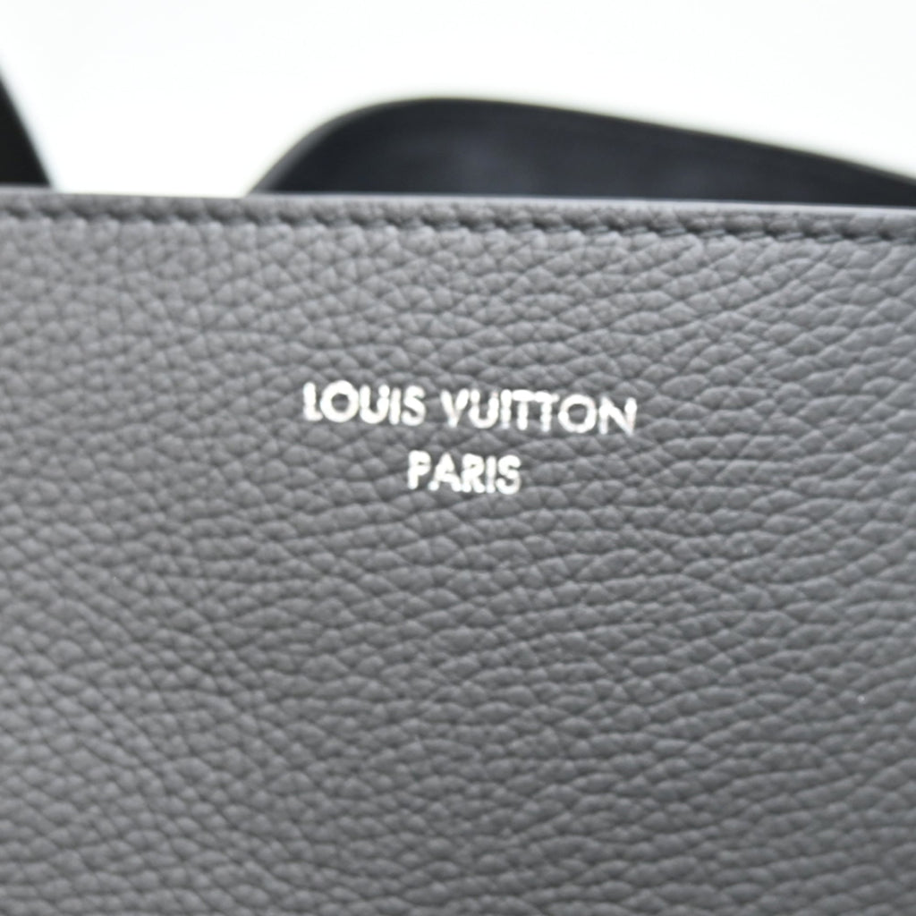 Louis Vuitton Black Noir Leather Pouch Tote Bag